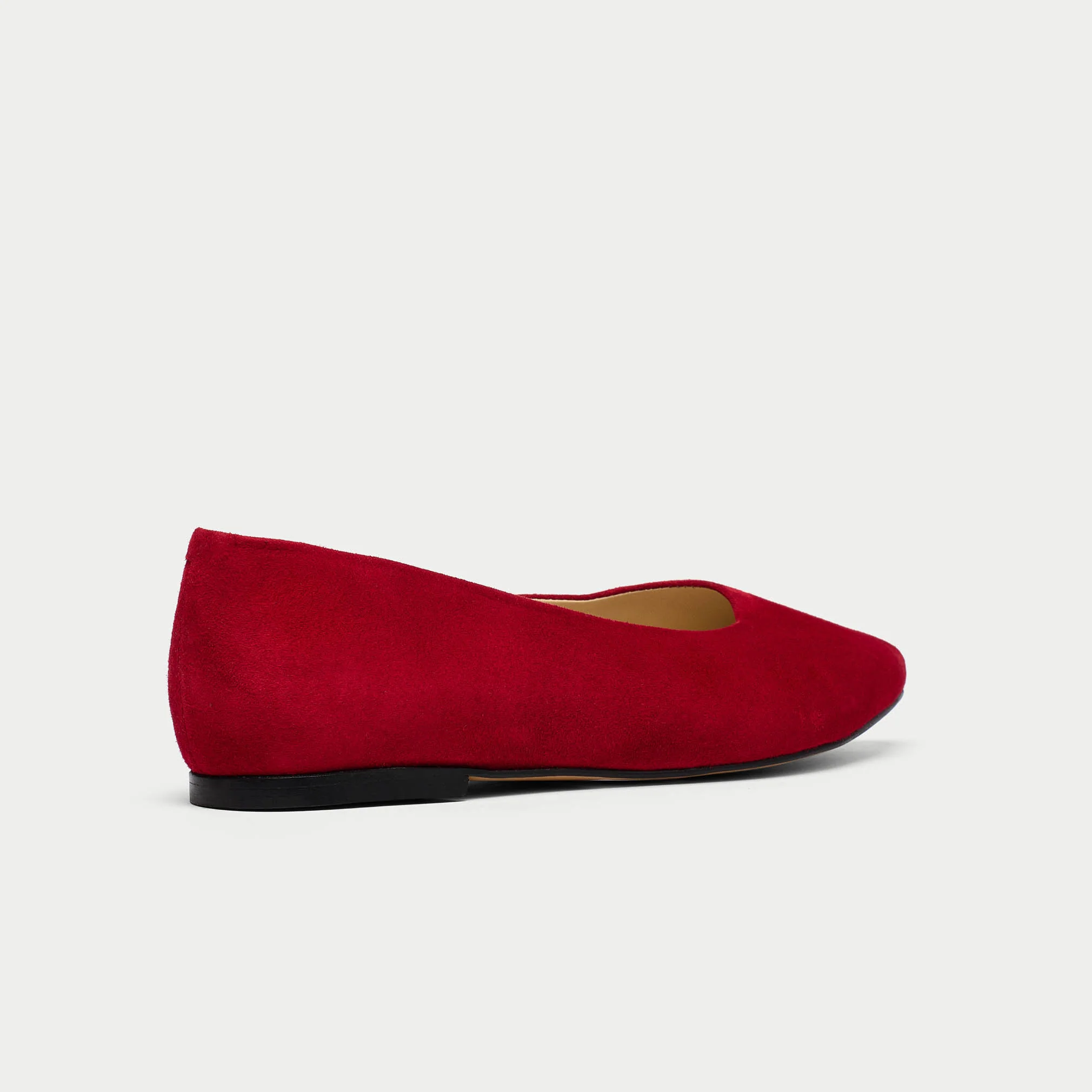 Agata - Deep Red Suede Ballerinas - Image 5