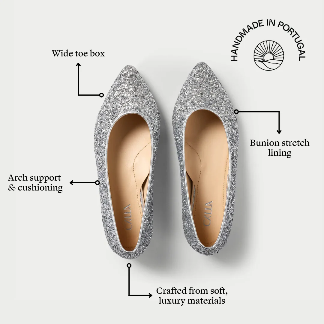 Agata - Silver Sparkle Ballerinas - Image 4