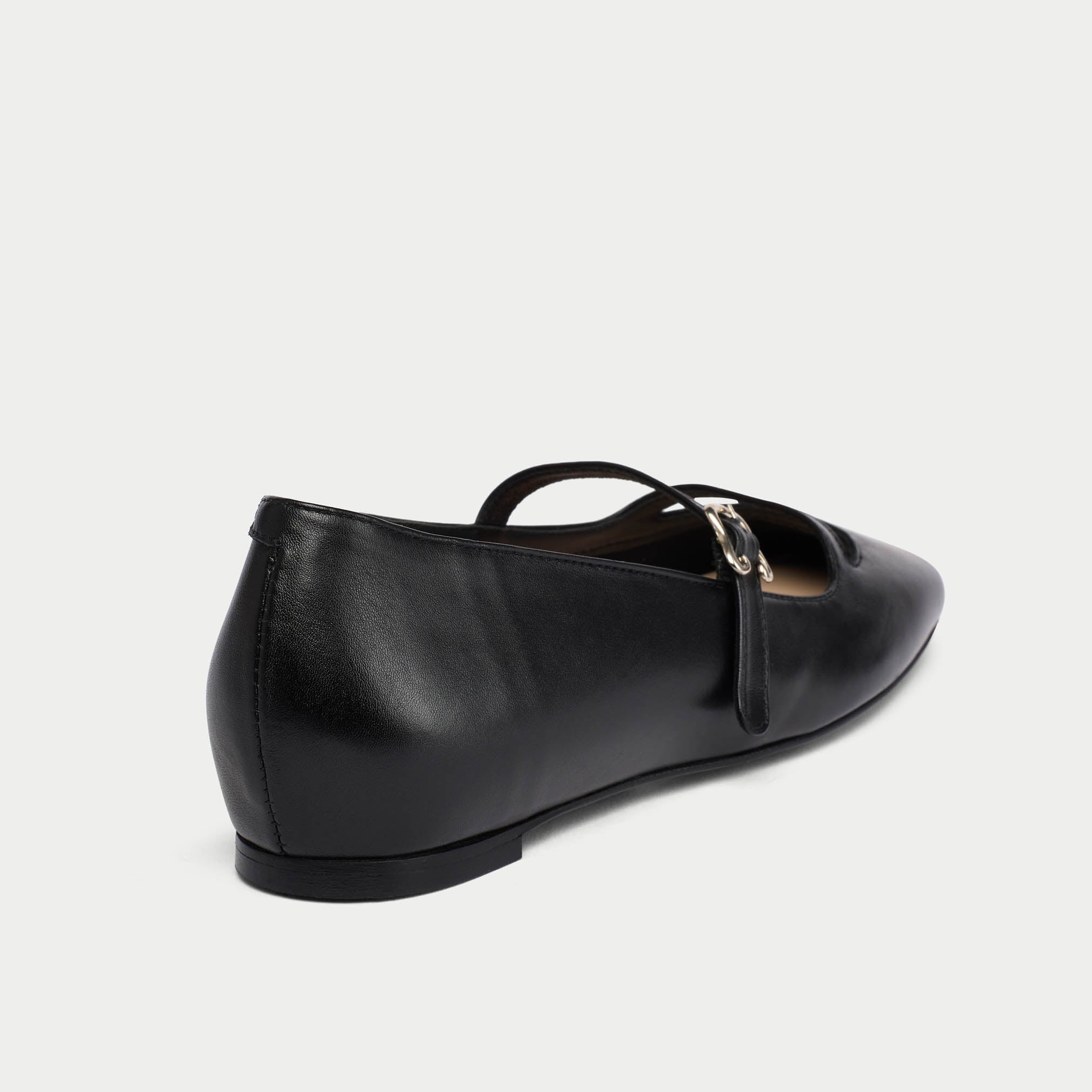 Alexa - Black Leather Ballerinas - Image 4