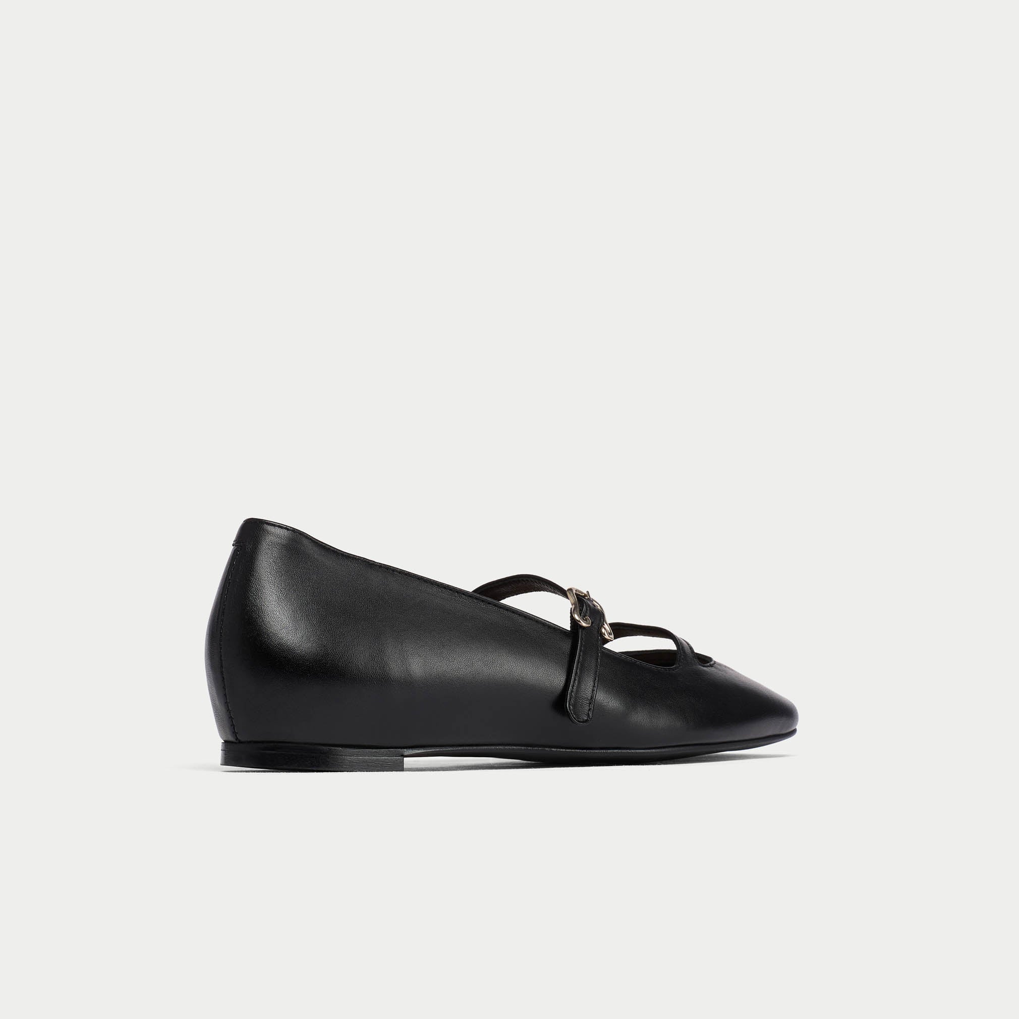 Alexa - Black Leather Ballerinas - Image 6