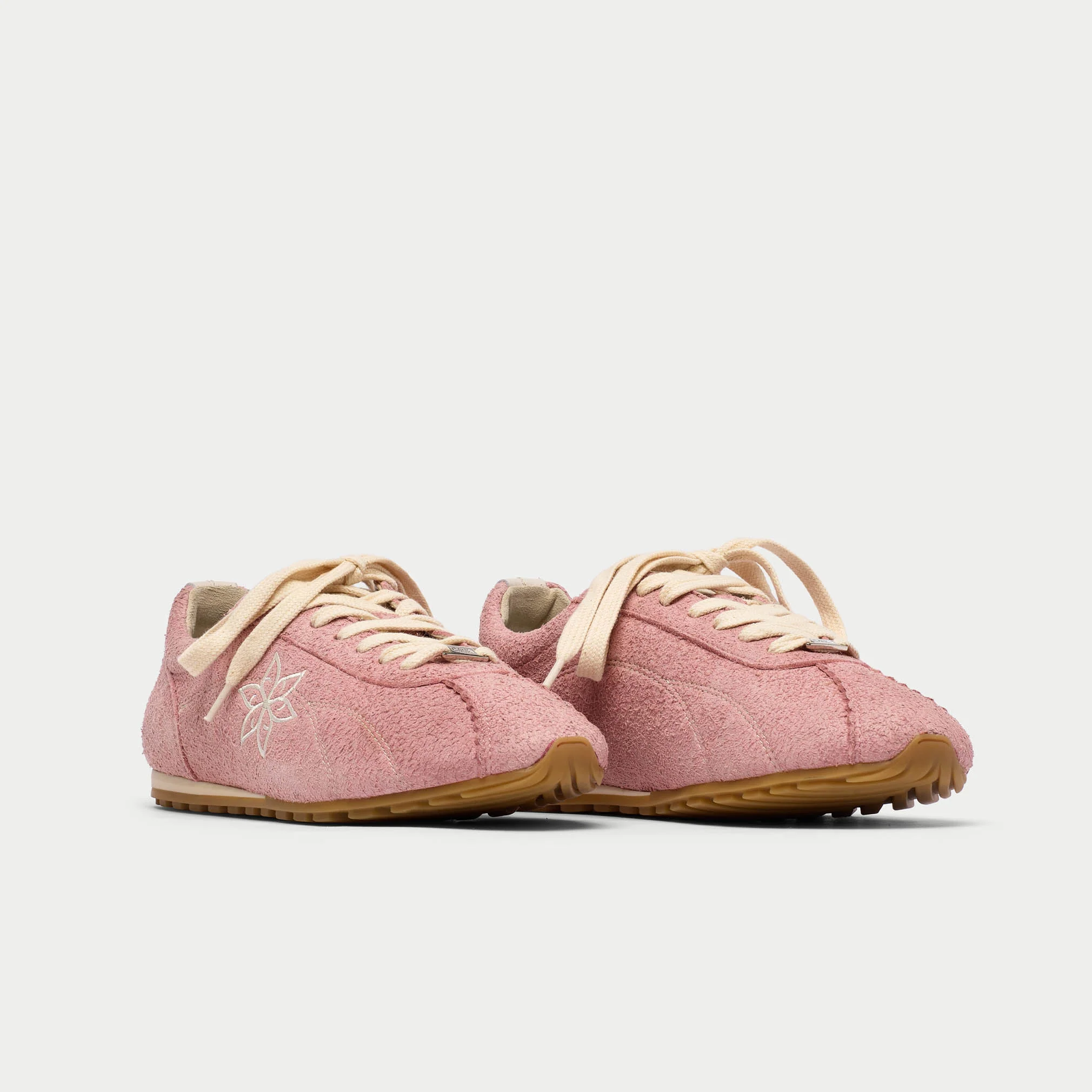 Aurora - Baby Pink Suede Wide Fit Sneakers - Image 4