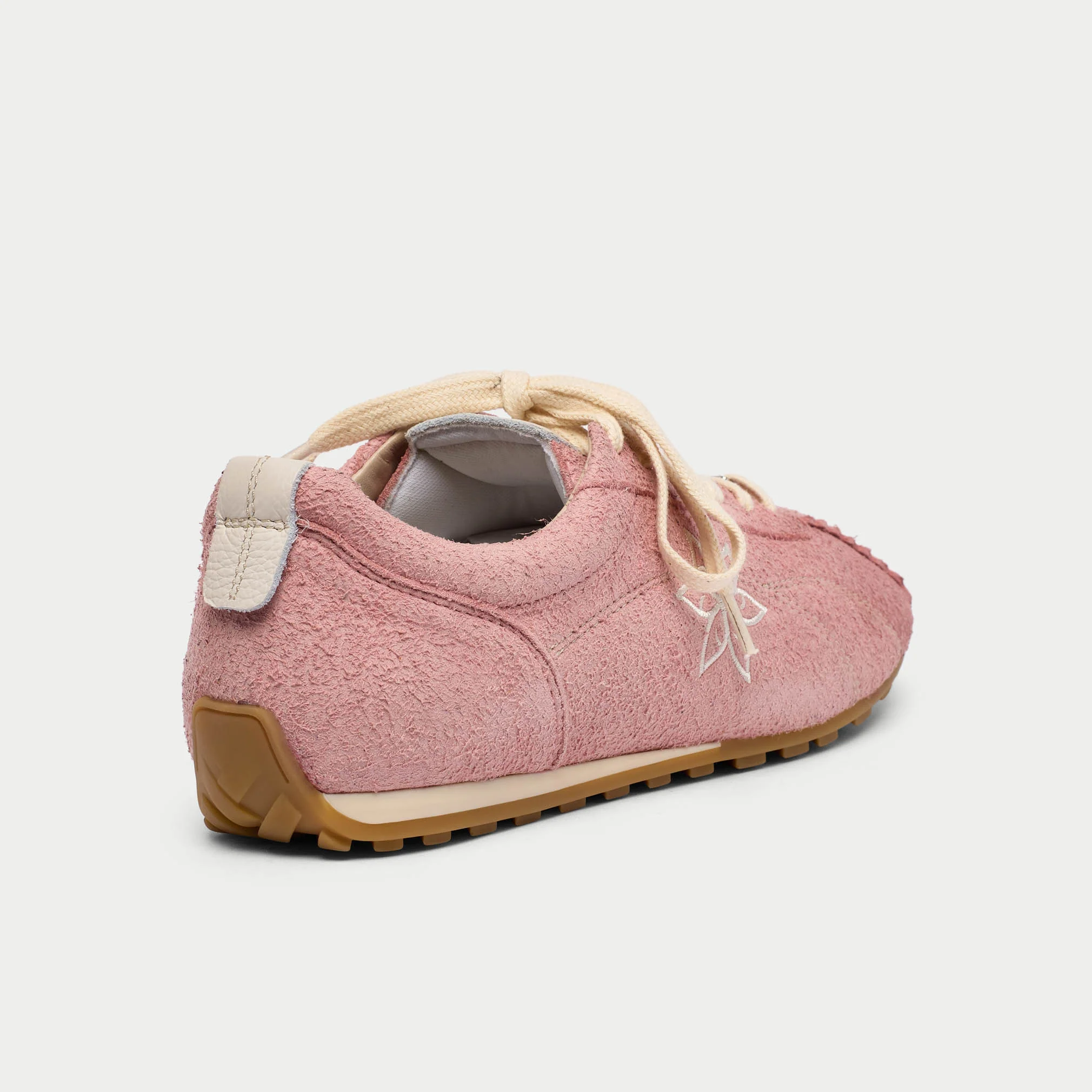 Aurora - Baby Pink Suede Wide Fit Sneakers - Image 6