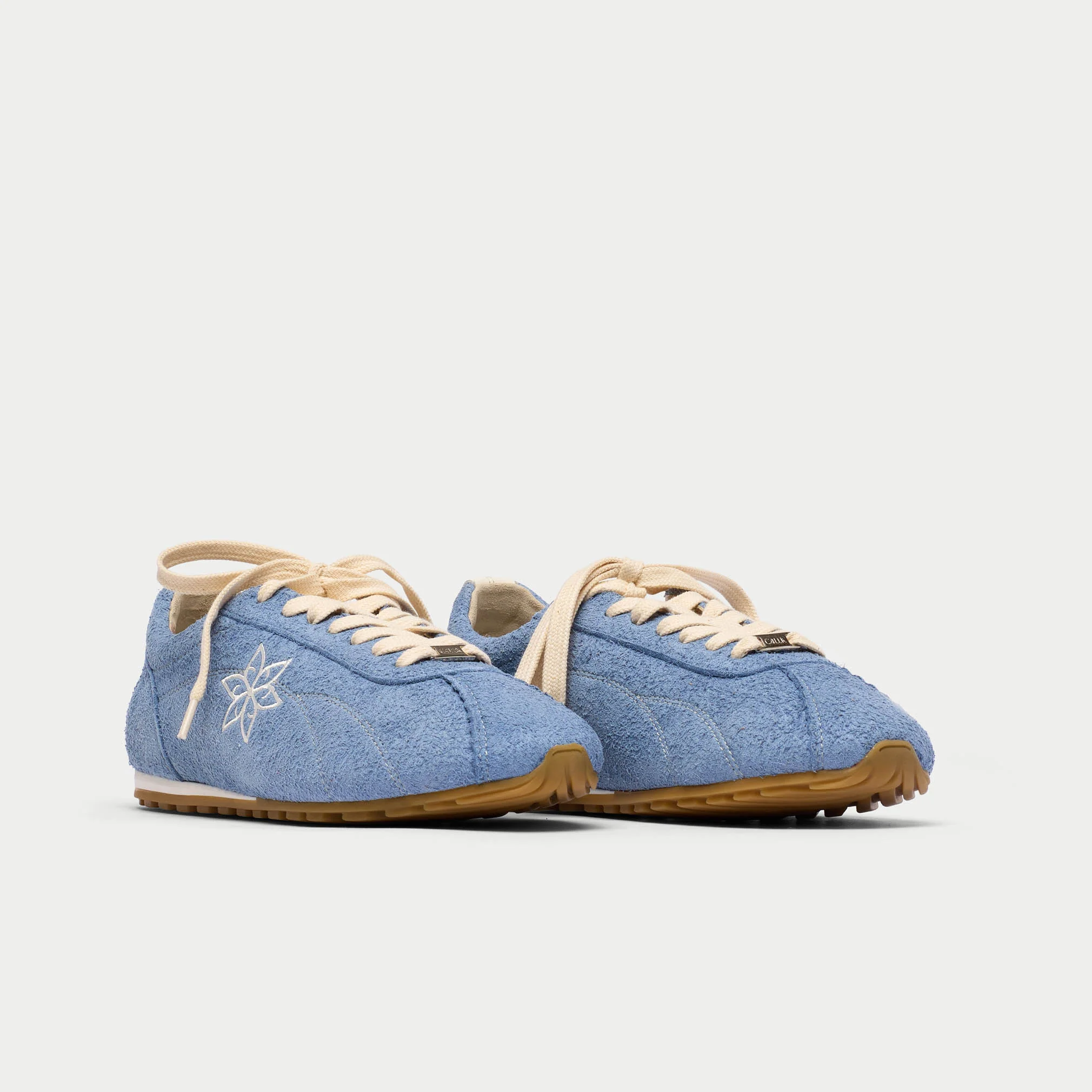 Aurora - Ice Blue Suede Wide Fit Sneakers - Image 3
