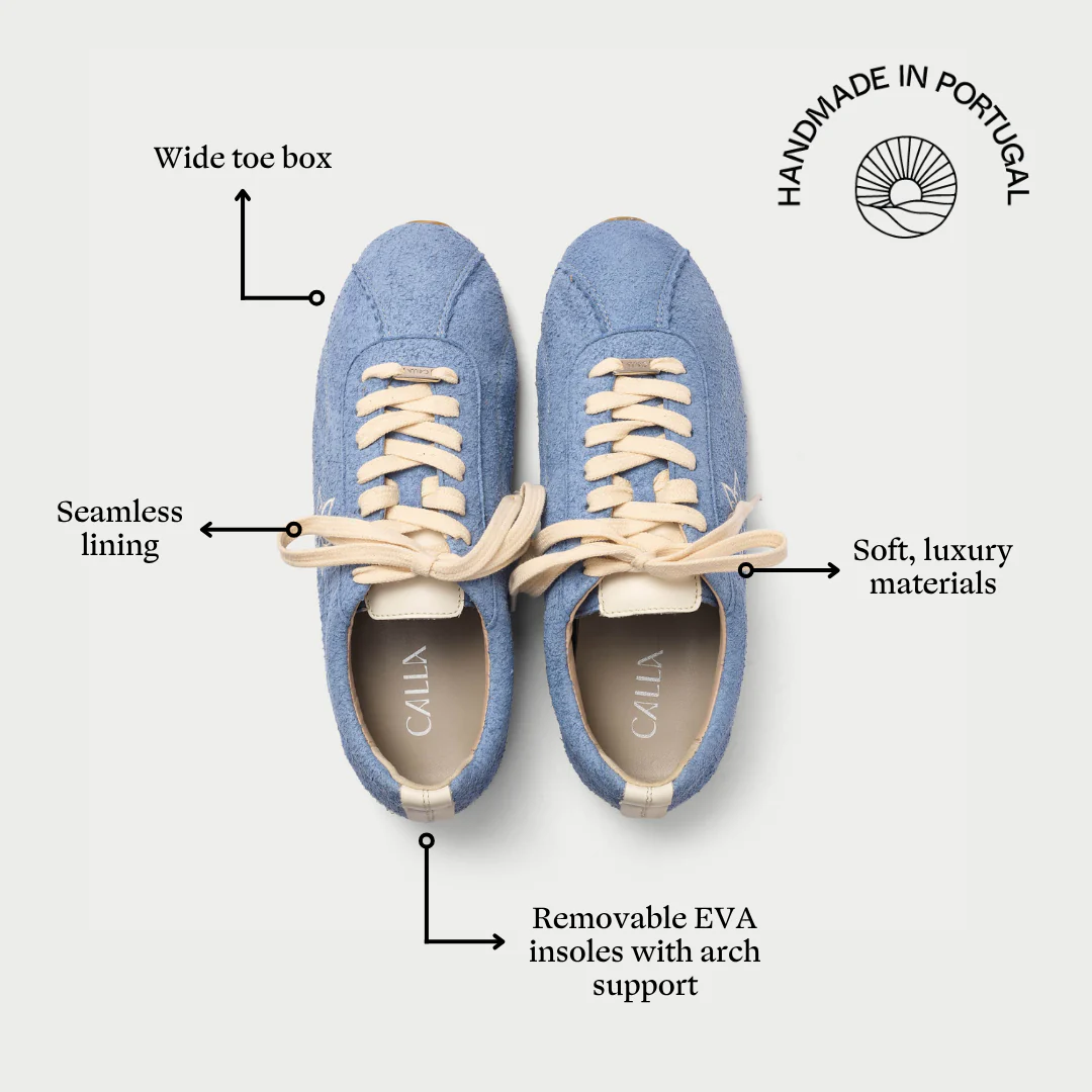 Aurora - Ice Blue Suede Wide Fit Sneakers - Image 6