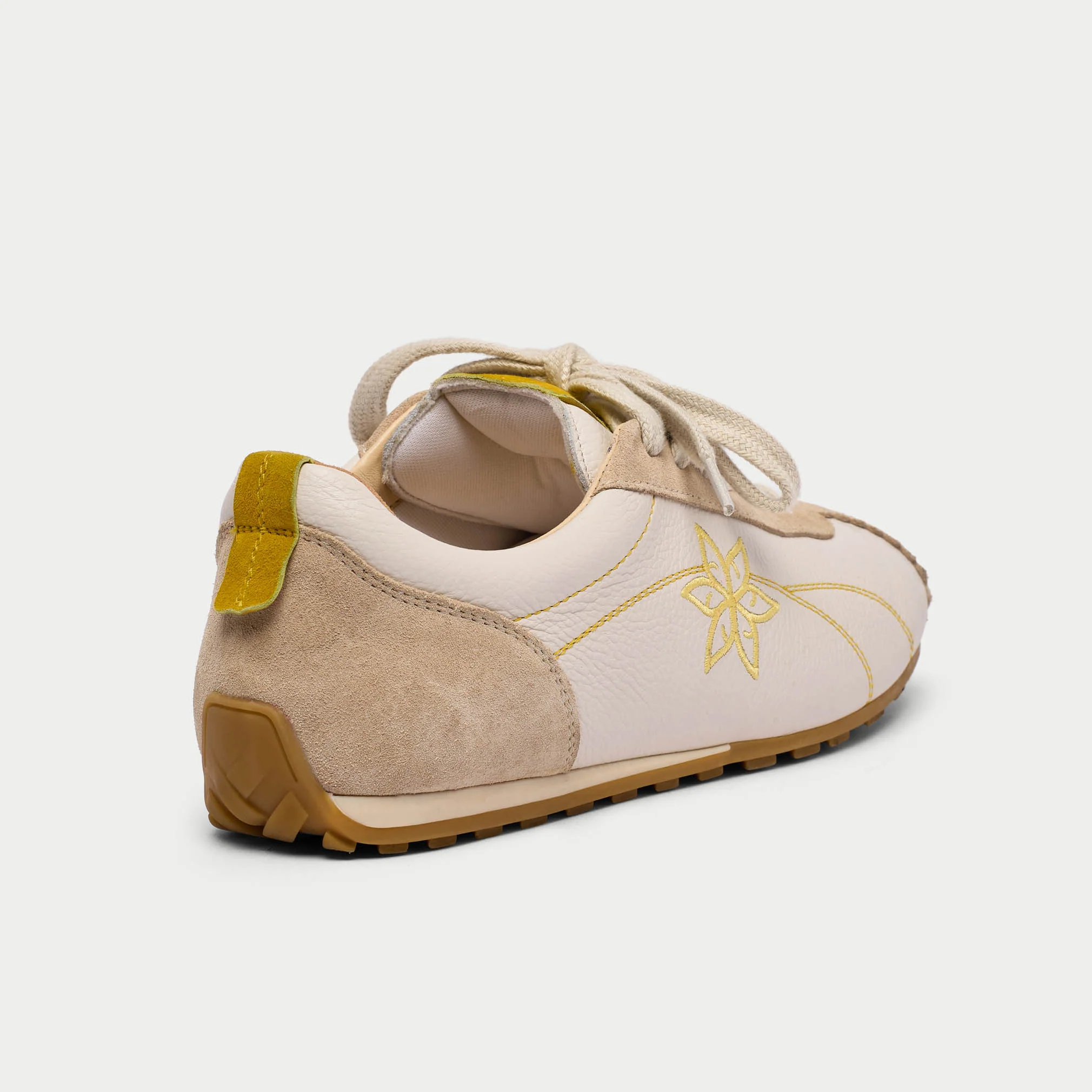 Aurora - Off White & Mustard Wide Fit Sneakers - Image 6