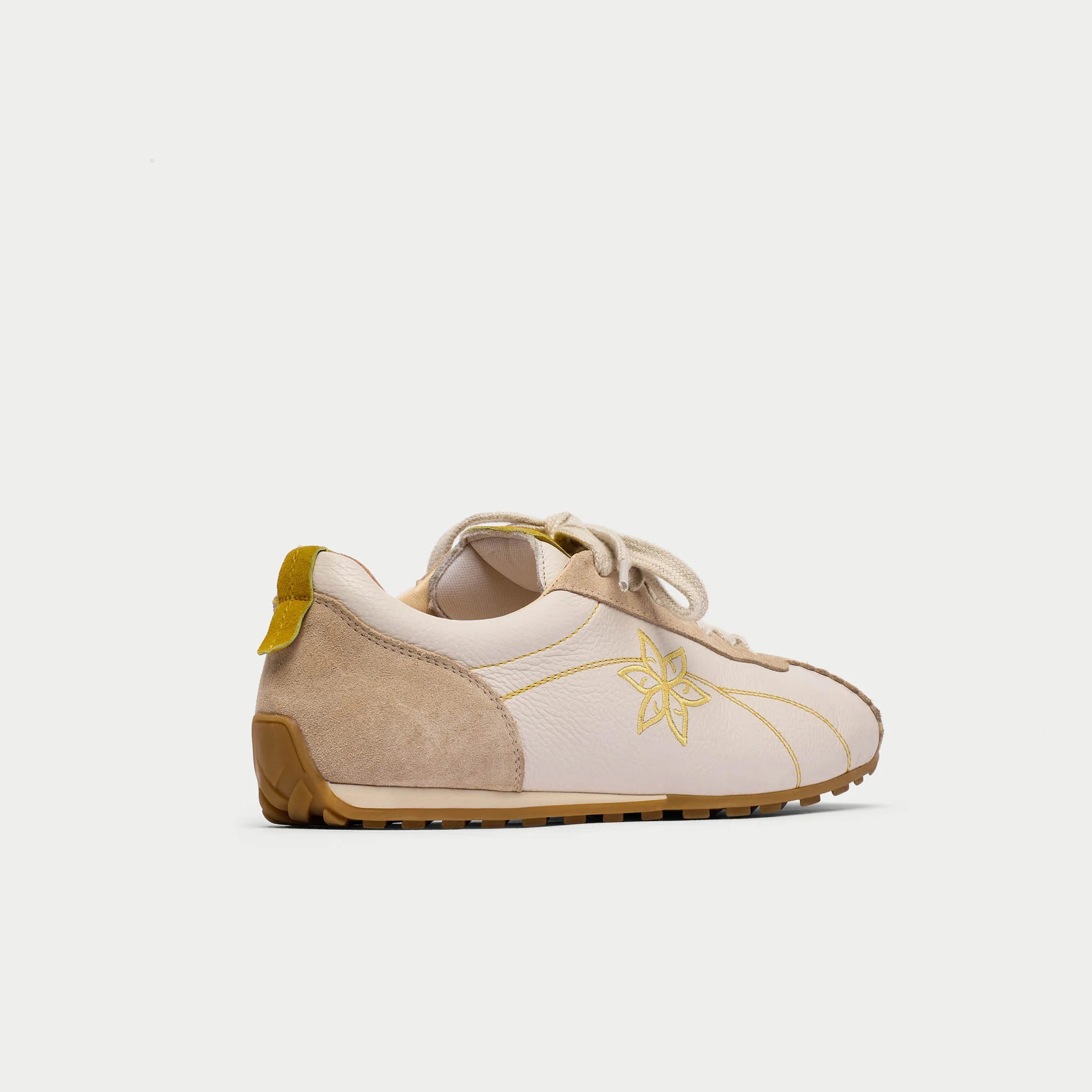 Aurora - Off White & Mustard Wide Fit Sneakers - Image 9