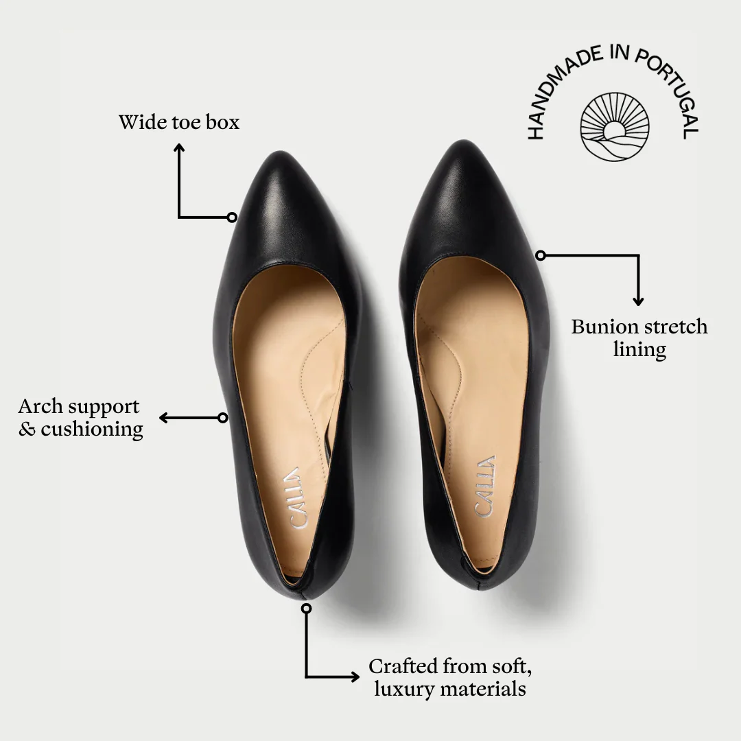 Ava - Black Leather Pumps - Image 7