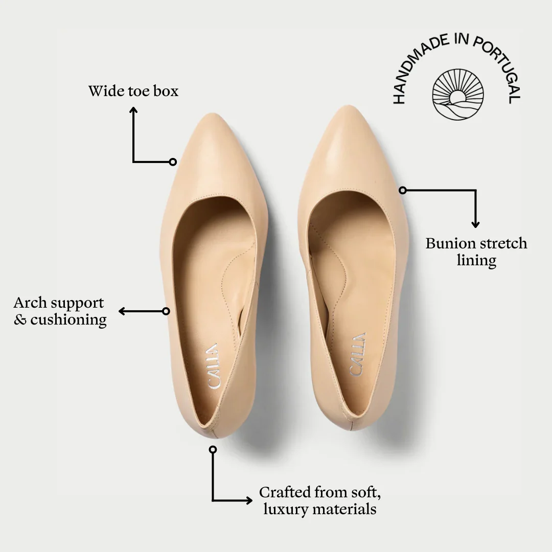 Ava - Light Beige Leather Pumps - Image 4