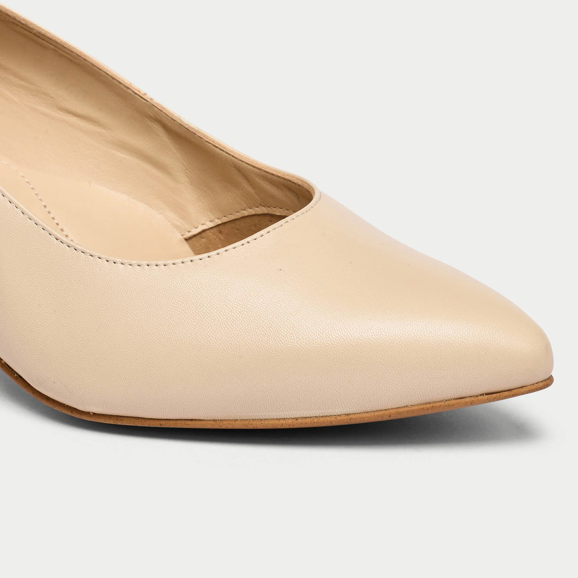 Ava - Light Beige Leather Pumps - Image 5