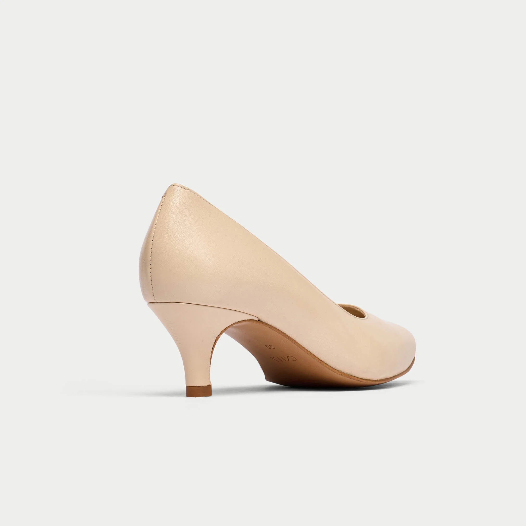 Ava - Light Beige Leather Pumps - Image 6