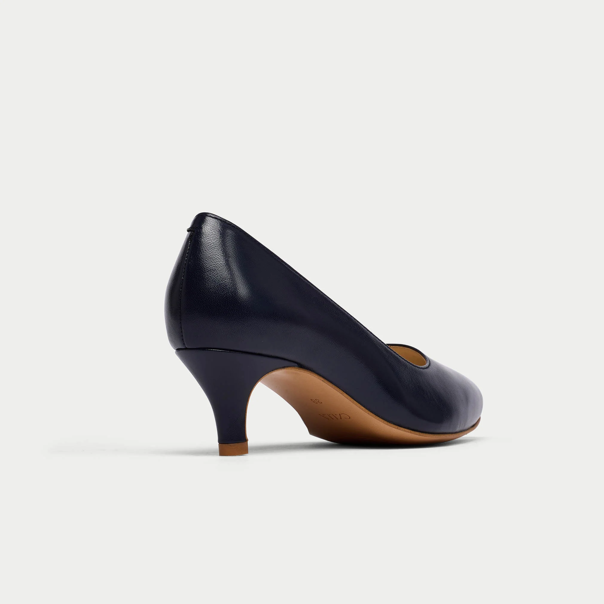 Ava - Navy Leather Pumps - Image 6