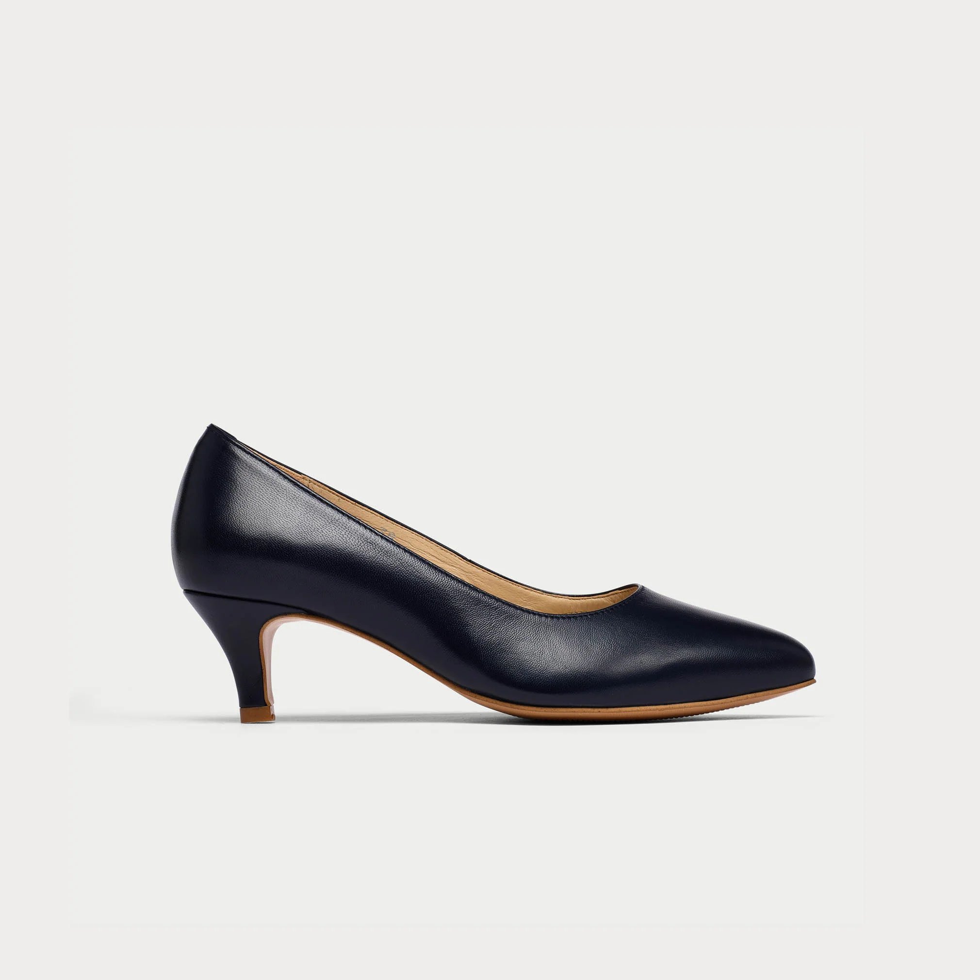 Ava - Navy Leather Pumps - Image 7