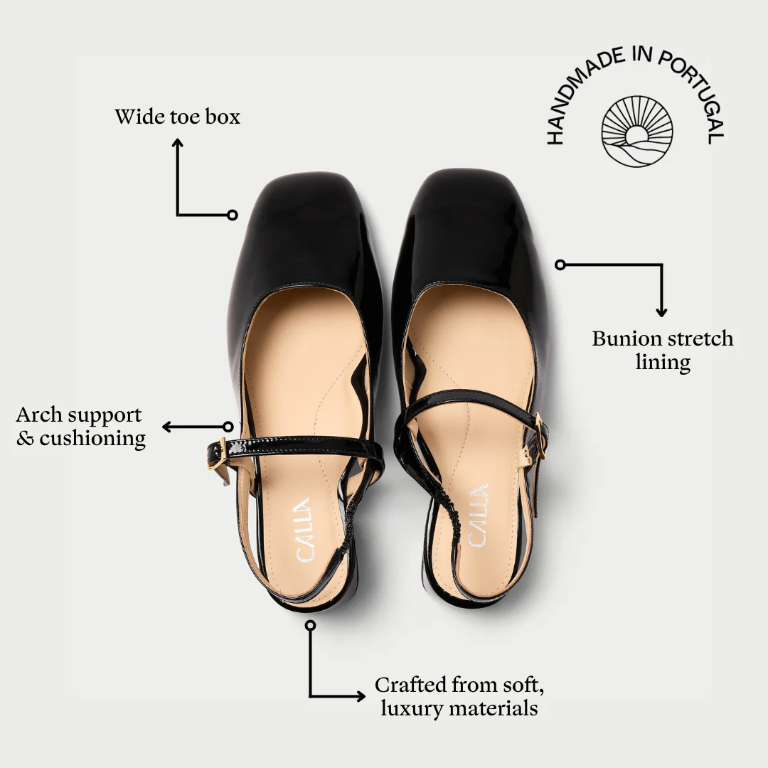 Betty - Black Patent Slingbacks - Image 5