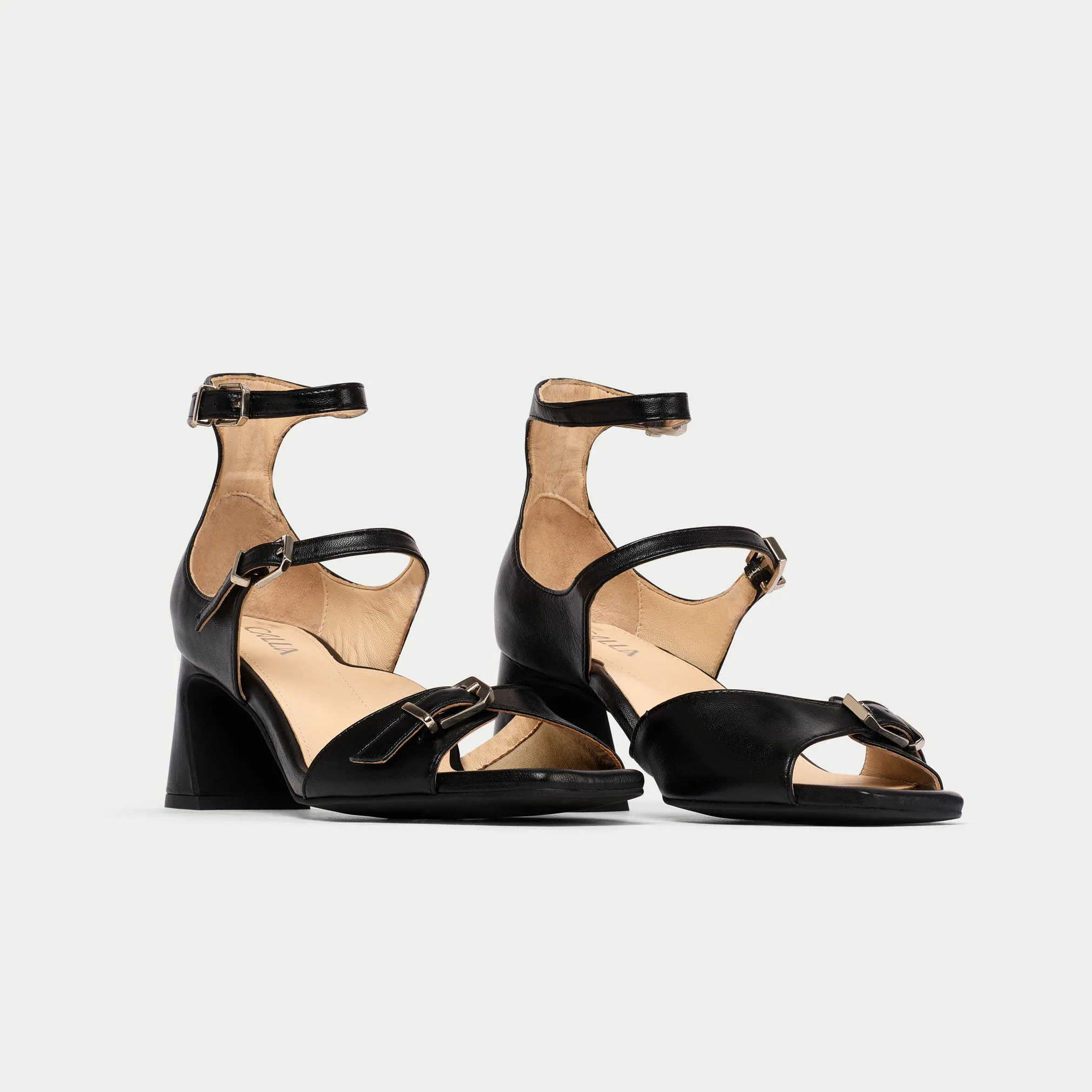 Bridget - Black Leather Heels - Image 2