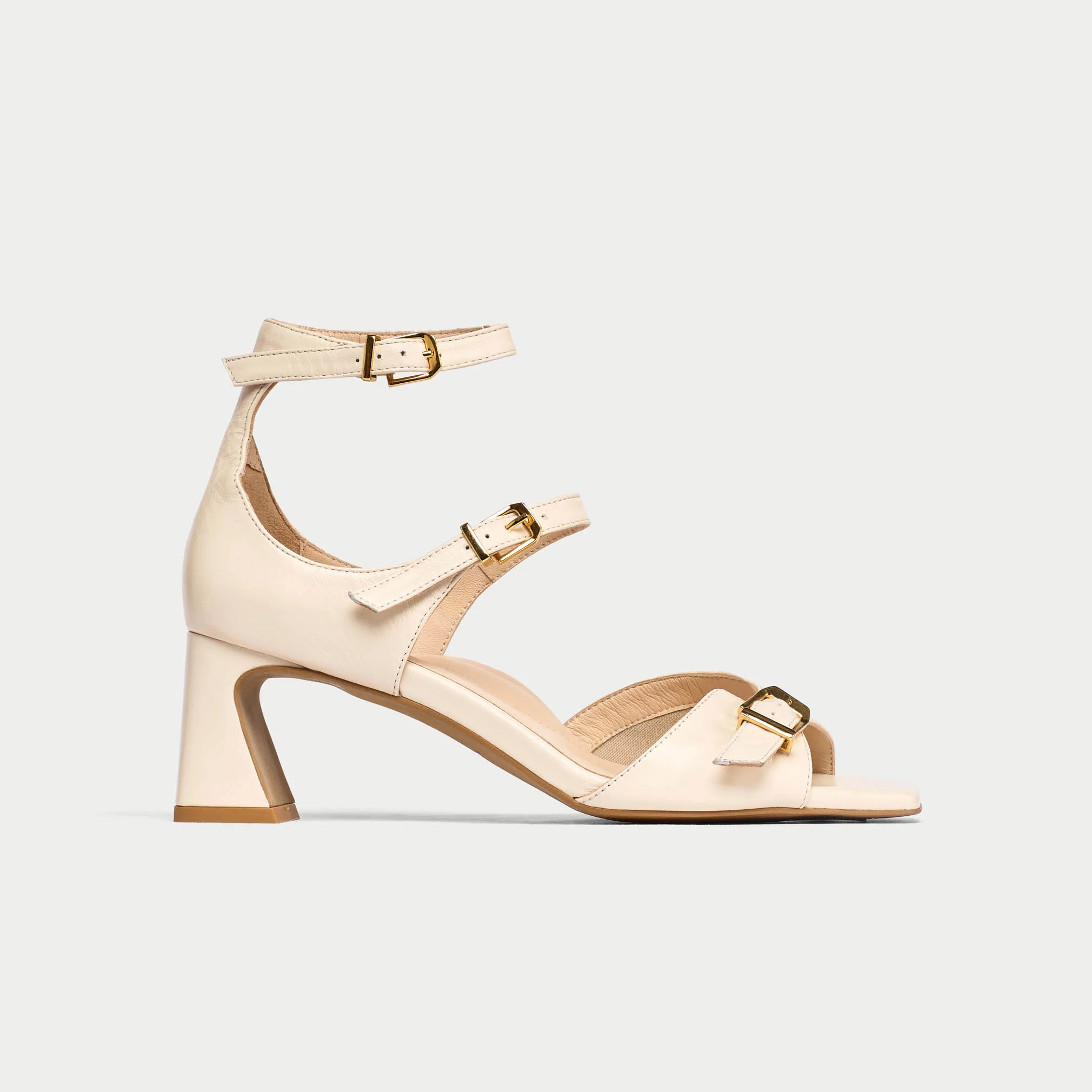 Bridget - Off White Leather Heels - Image 2