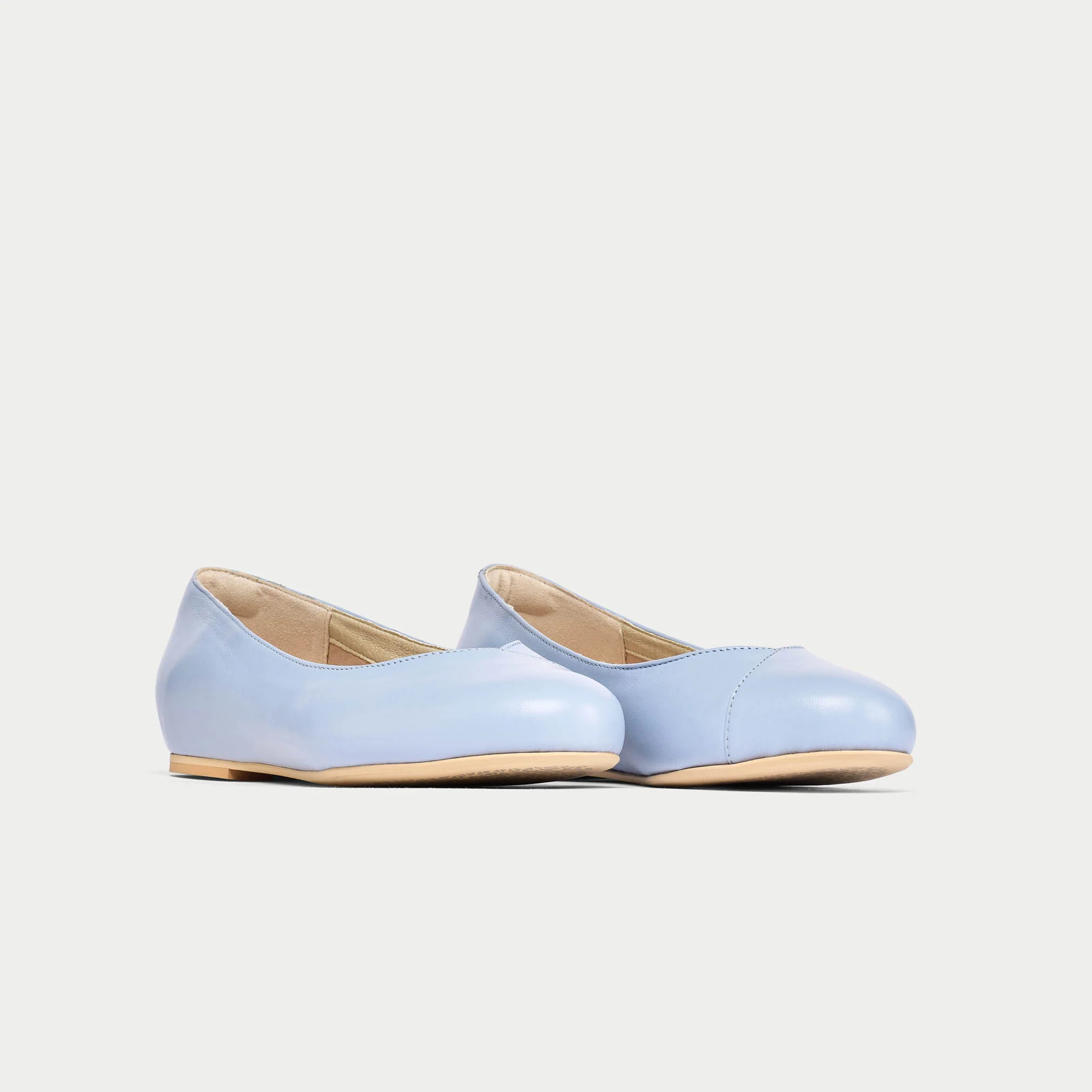 Charlotte - Ice Blue Leather Ballerinas - Image 3
