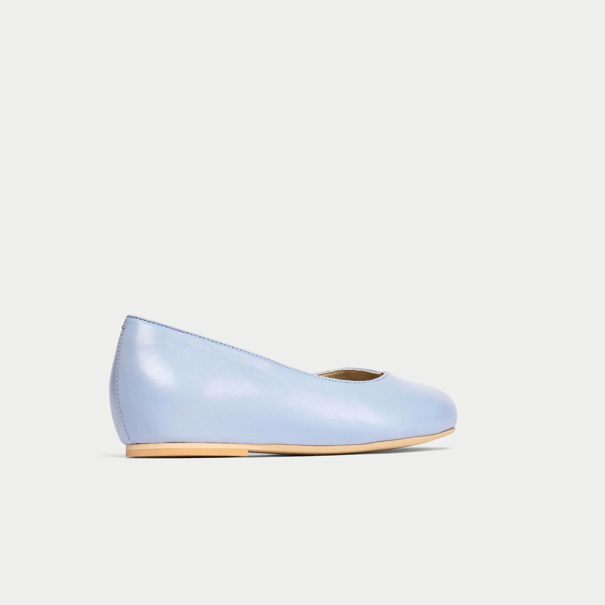 Charlotte - Ice Blue Leather Ballerinas - Image 5
