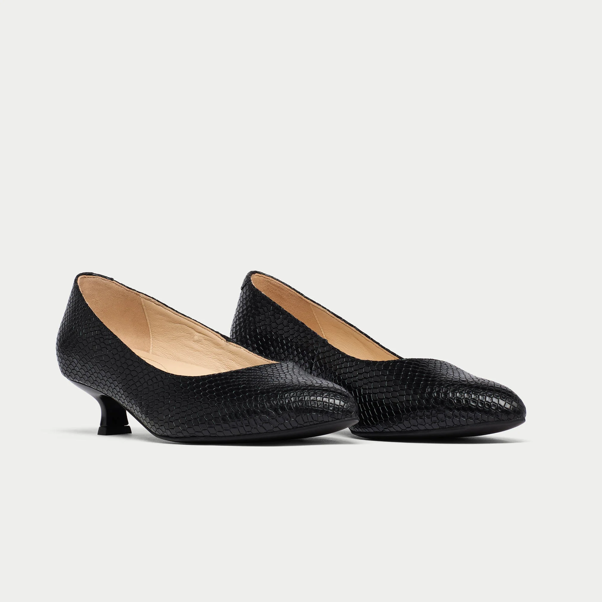 Claudia - Black Croc Leather Pumps - Image 2