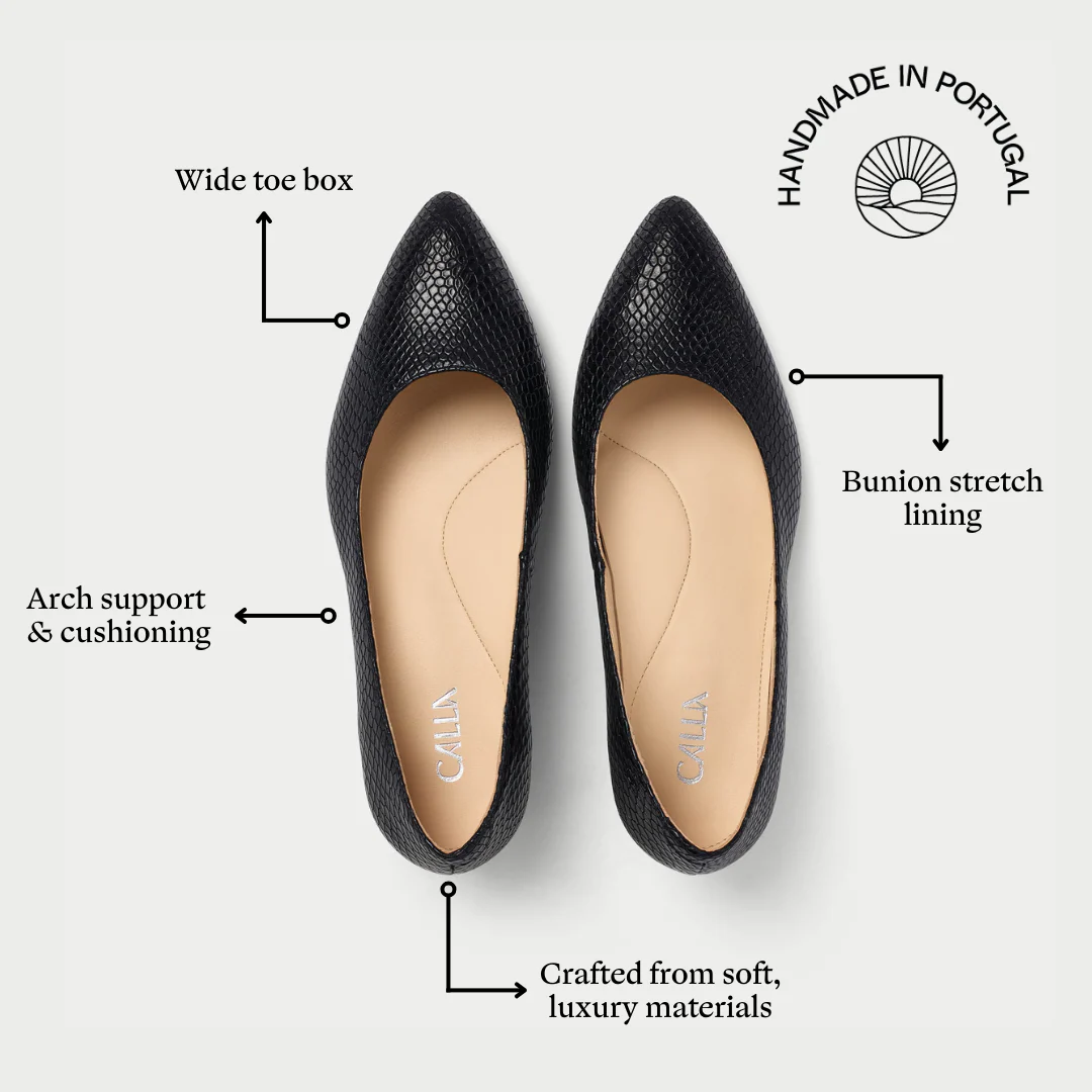 Claudia - Black Croc Leather Pumps - Image 6
