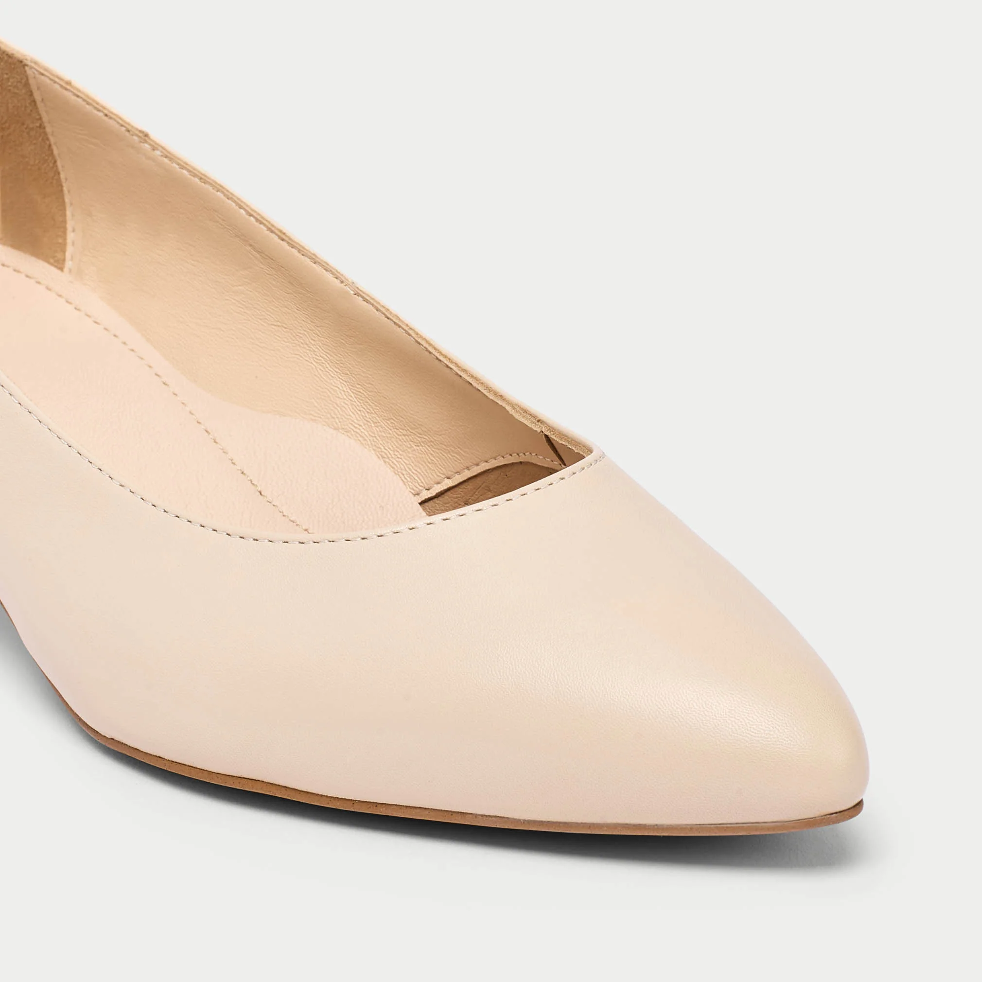Claudia - Light Beige Leather Pumps - Image 5