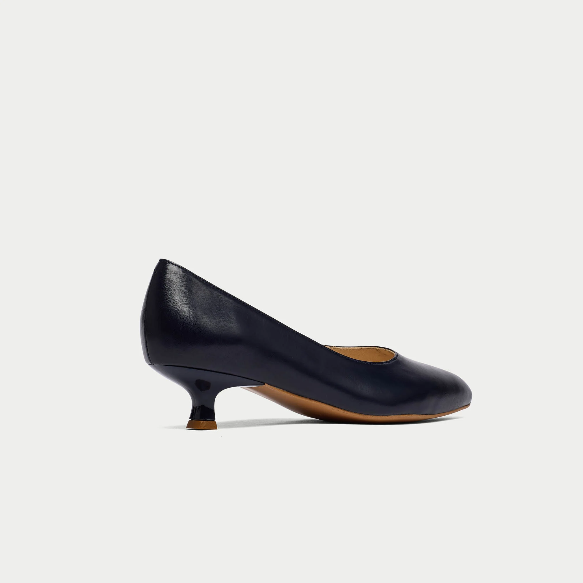 Claudia - Navy Leather Pumps - Image 4