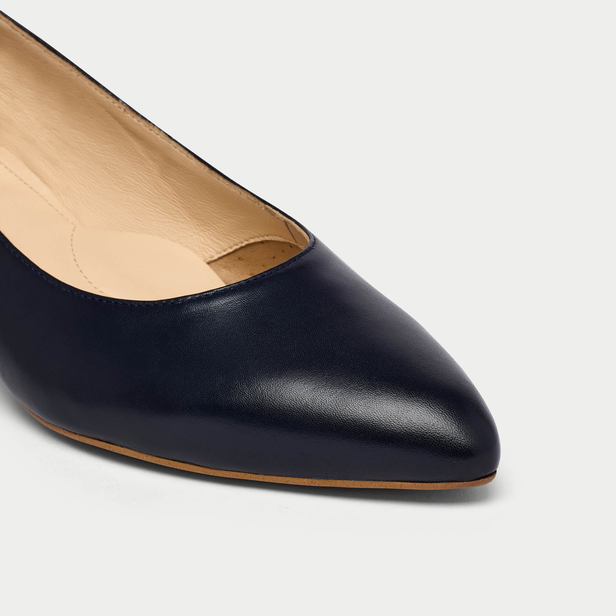 Claudia - Navy Leather Pumps - Image 5