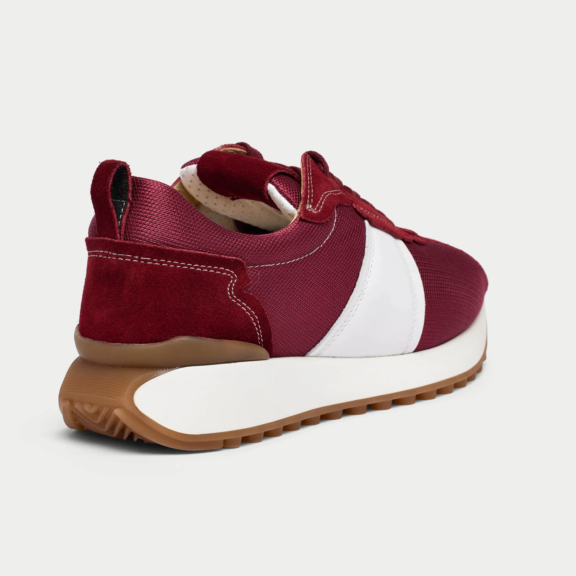 Cosmos - Chunky-Sole Burgundy Wide Fit Sneakers - Image 5