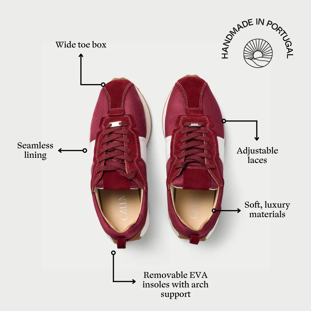 Cosmos - Chunky-Sole Burgundy Wide Fit Sneakers - Image 6