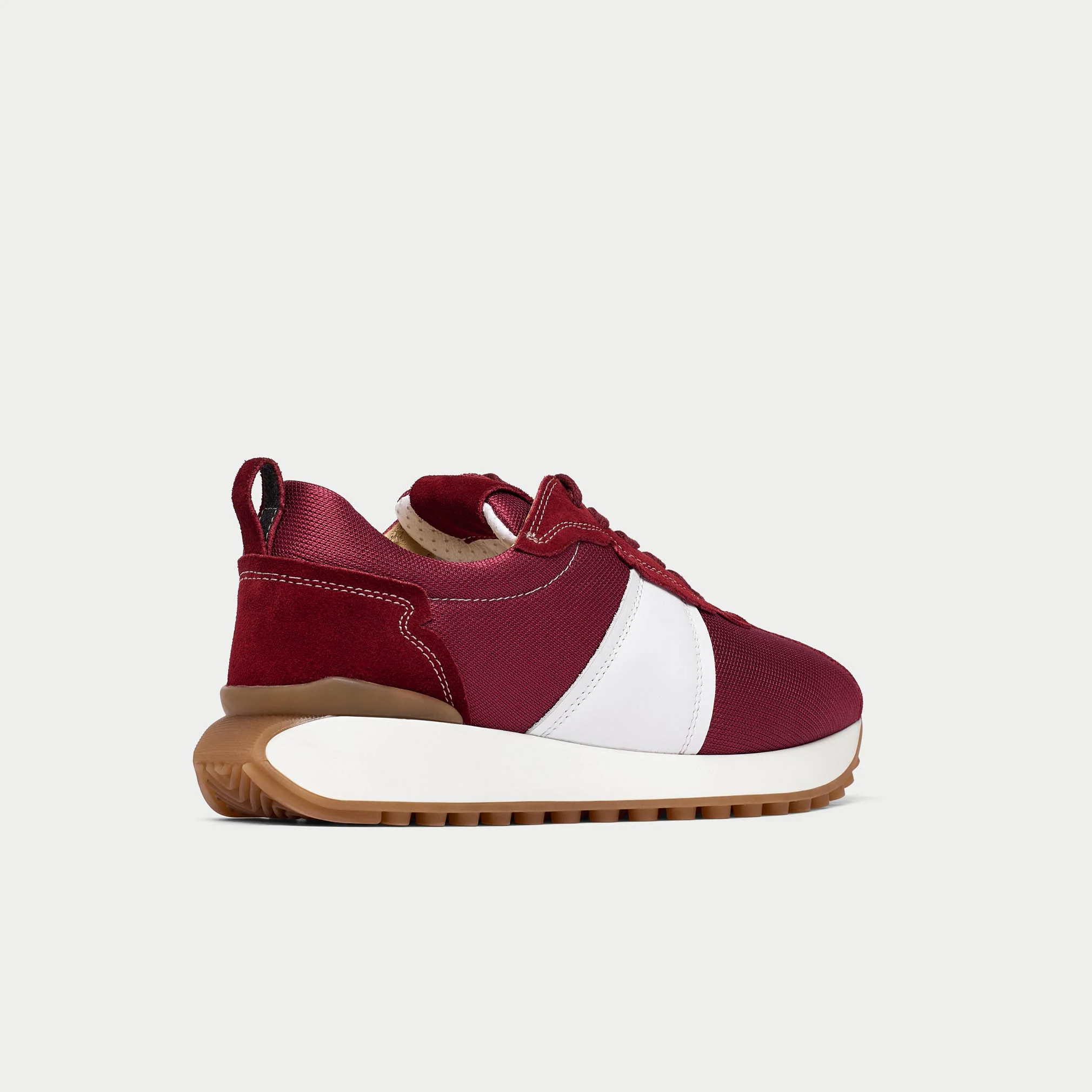 Cosmos - Chunky-Sole Burgundy Wide Fit Sneakers - Image 7