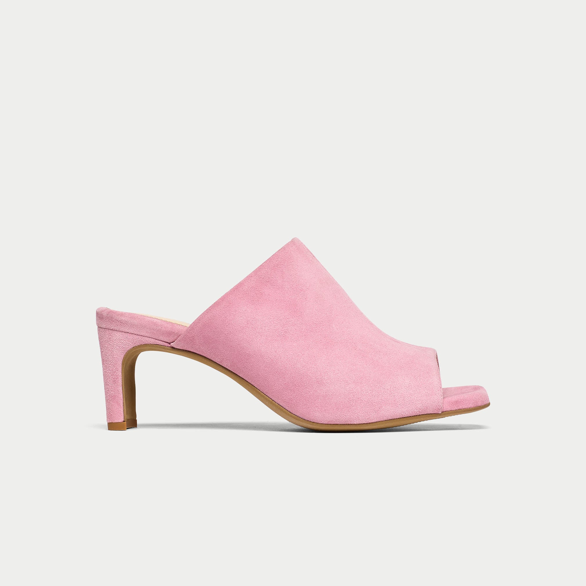 Debbie - Pink Suede Mules - Image 9