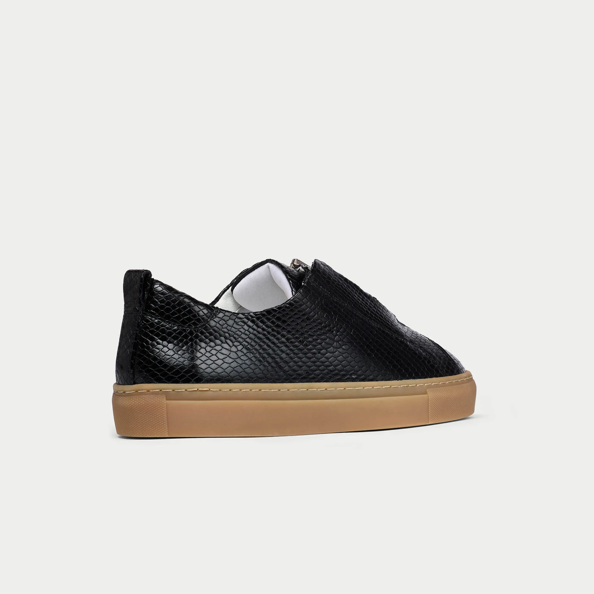 Estella - Black Snake Zip-Up Wide Fit Sneakers - Image 10