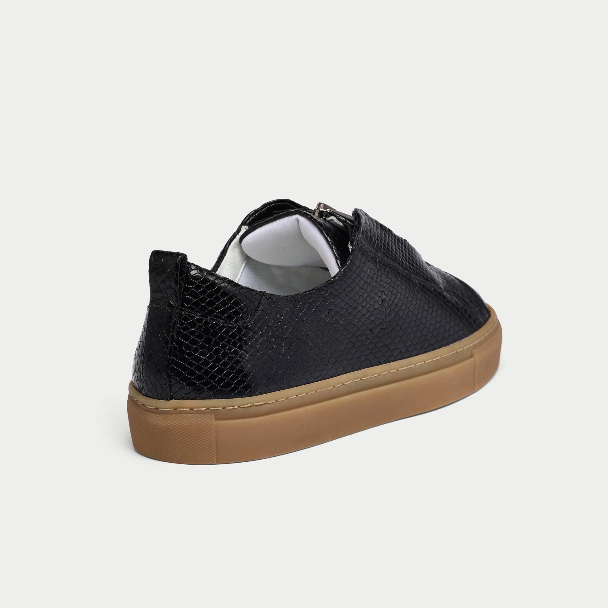 Estella - Black Snake Zip-Up Wide Fit Sneakers - Image 6