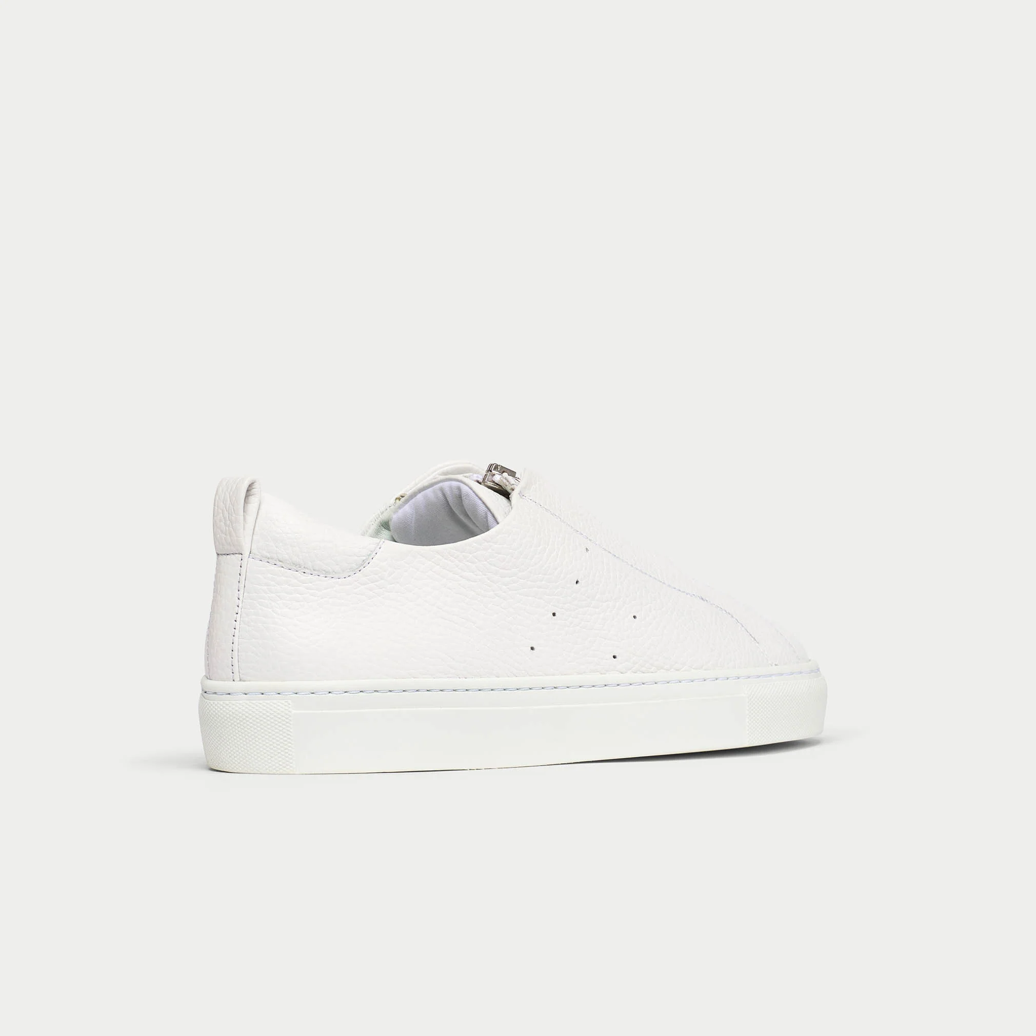 Estella - White Leather Zip-Up Wide Fit Sneakers - Image 11