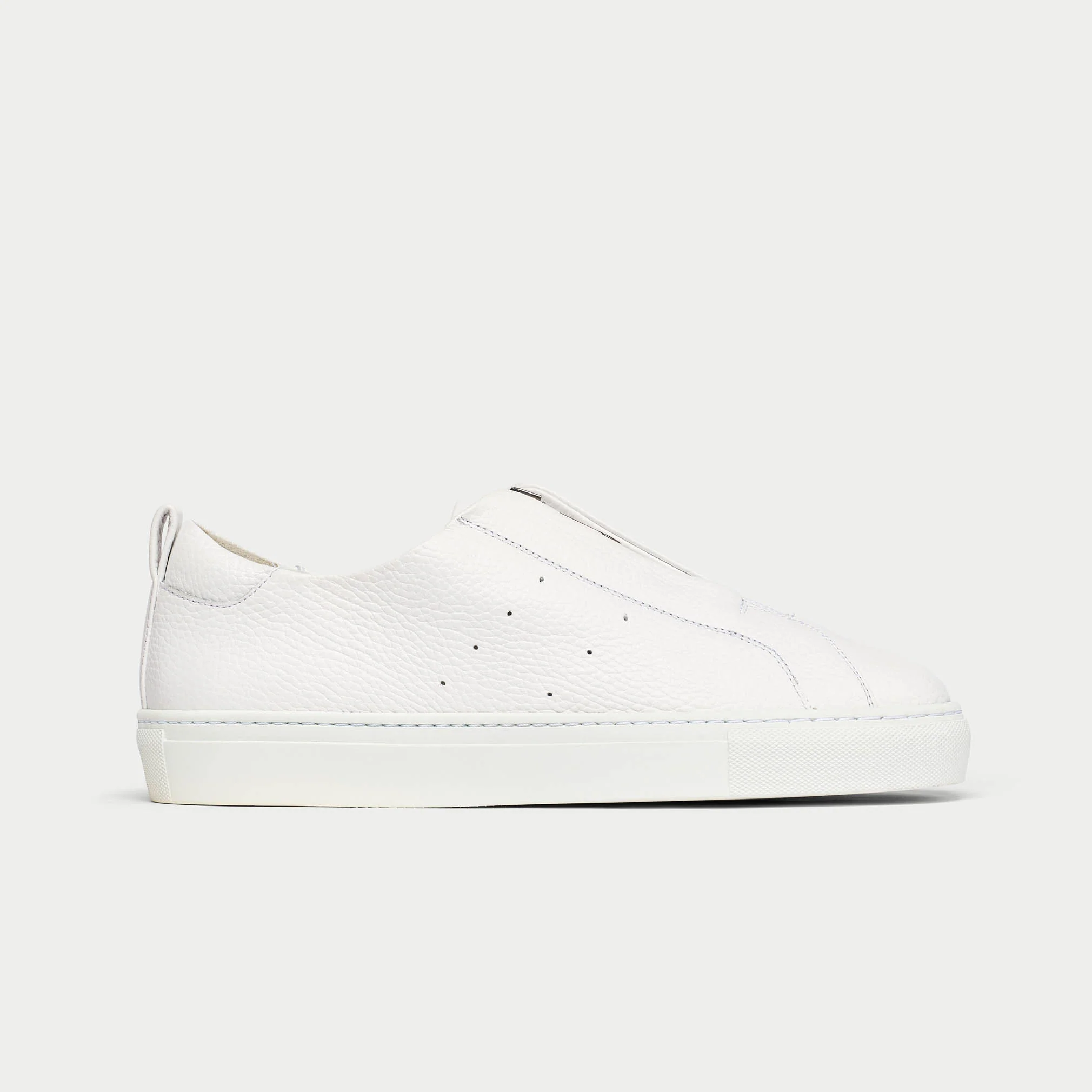 Estella - White Leather Zip-Up Wide Fit Sneakers - Image 12
