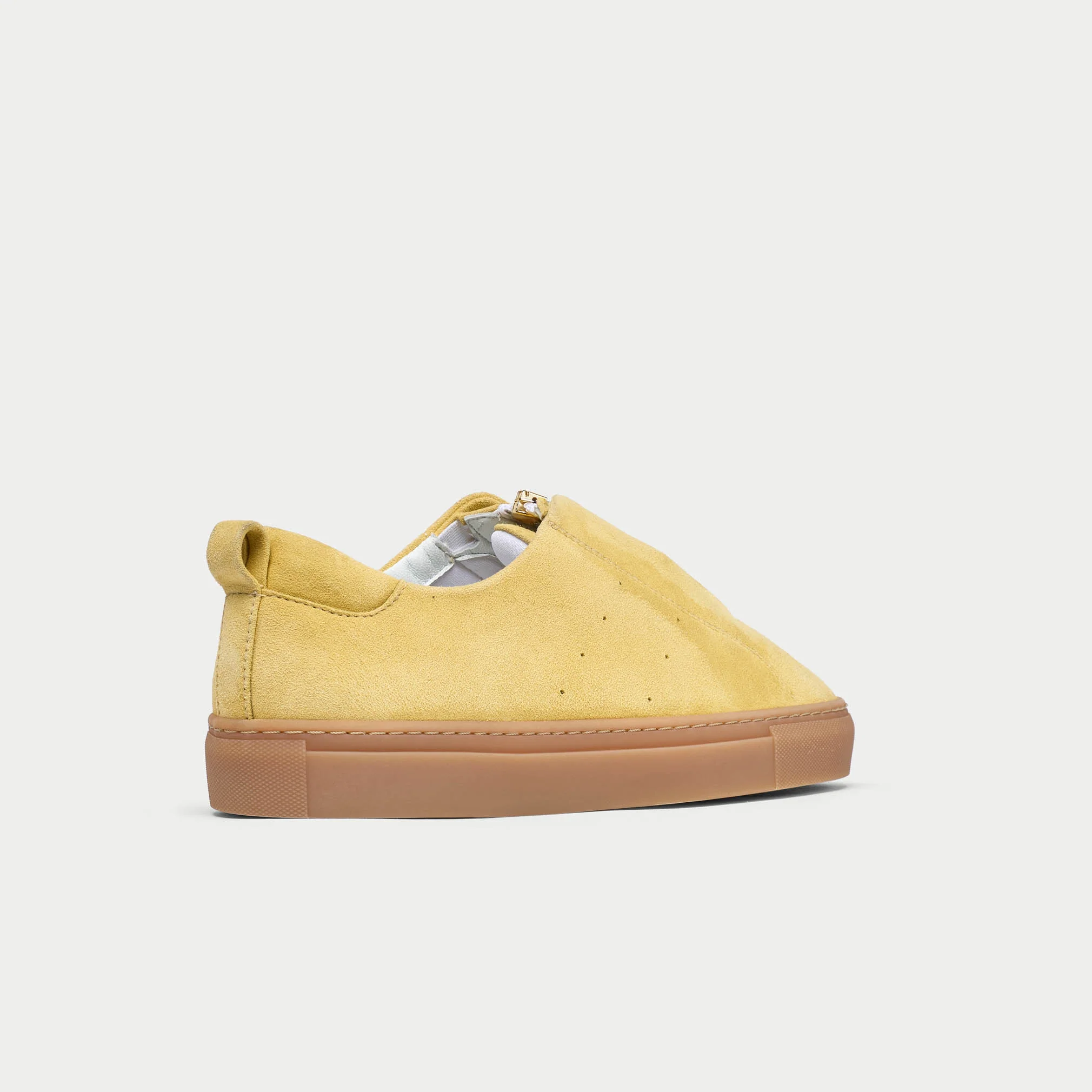 Estella - Yellow Suede Zip-Up Wide Fit Sneakers - Image 6