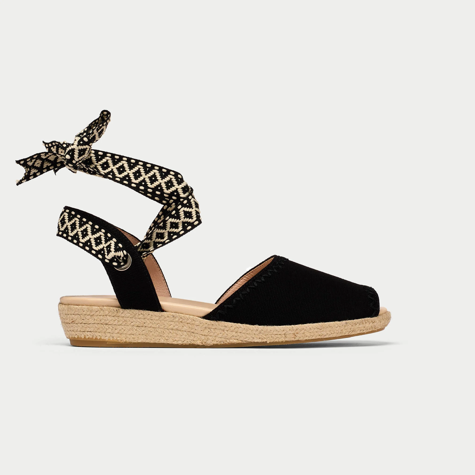 Evelyn - Black Canvas Espadrilles - Image 7