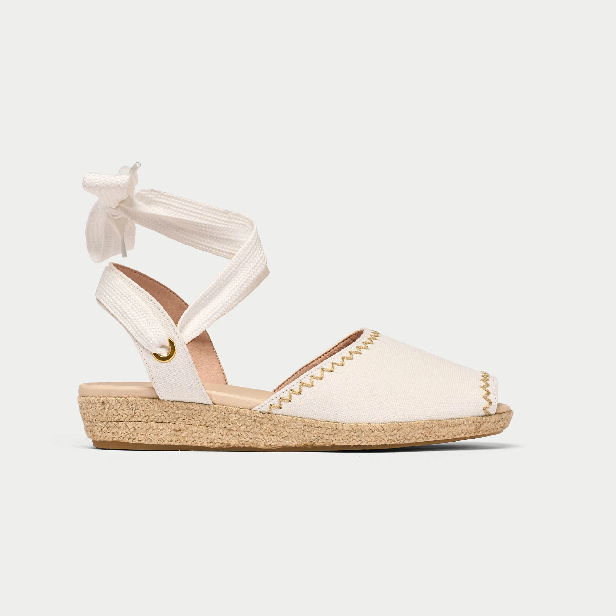 Evelyn - White Canvas Espadrilles - Image 6