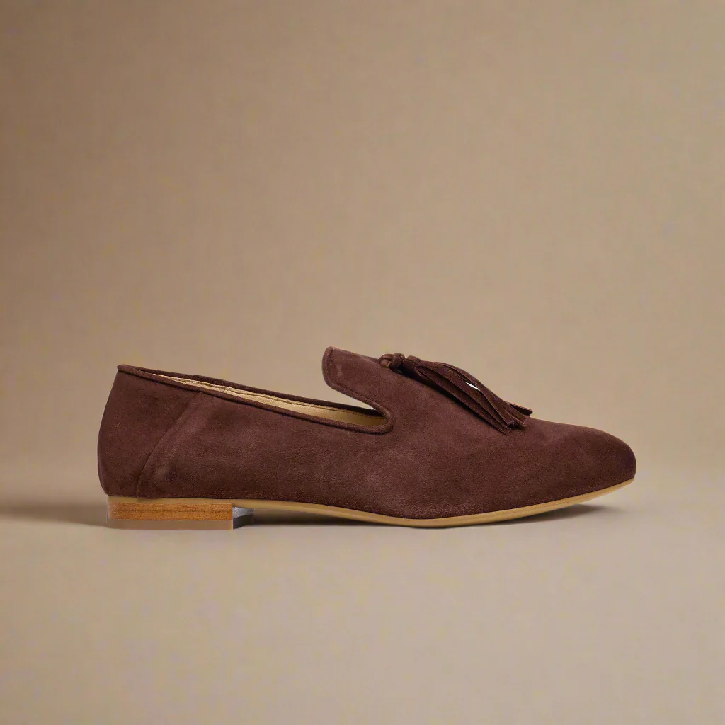 Freya - Brown Suede Loafers