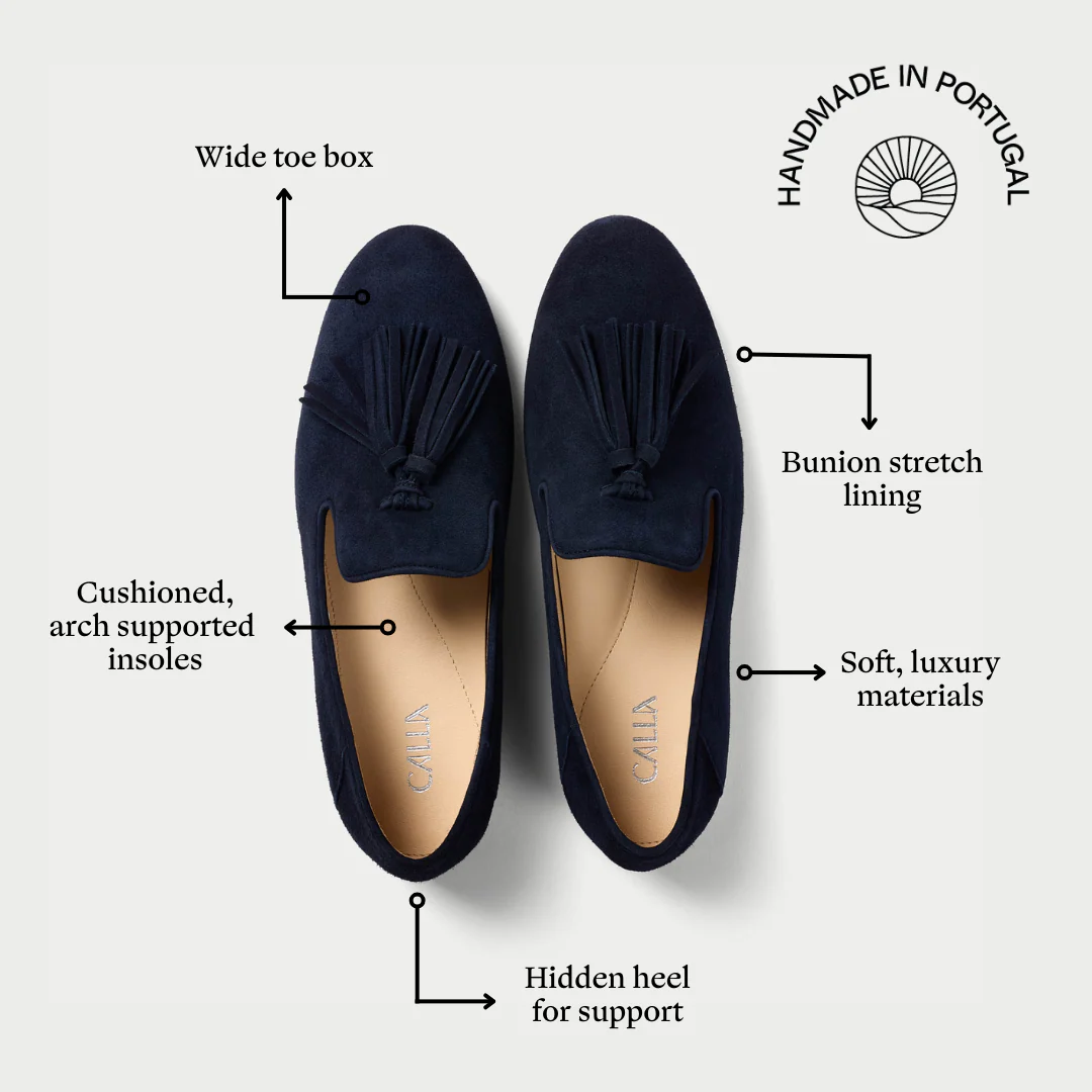 Freya - Deep Navy Suede Loafers - Image 6