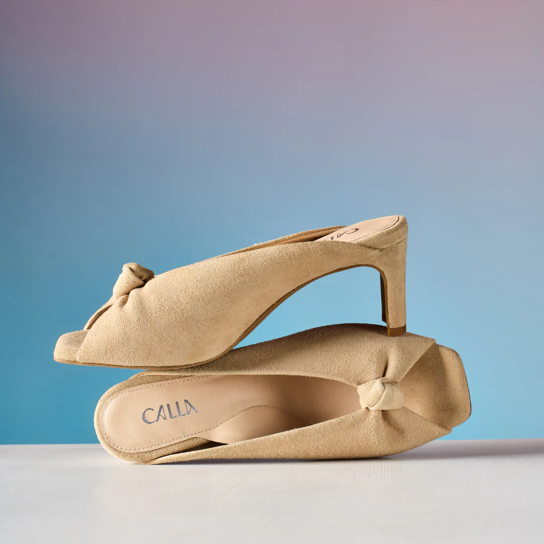 Greta - Taupe Suede Mules