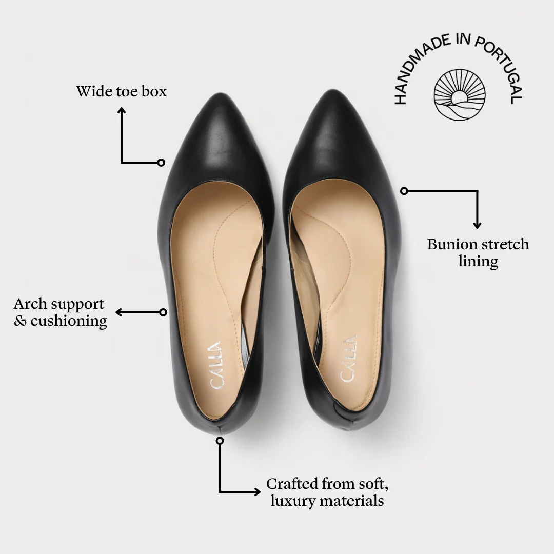Hallie - Black Leather Pumps - Image 5
