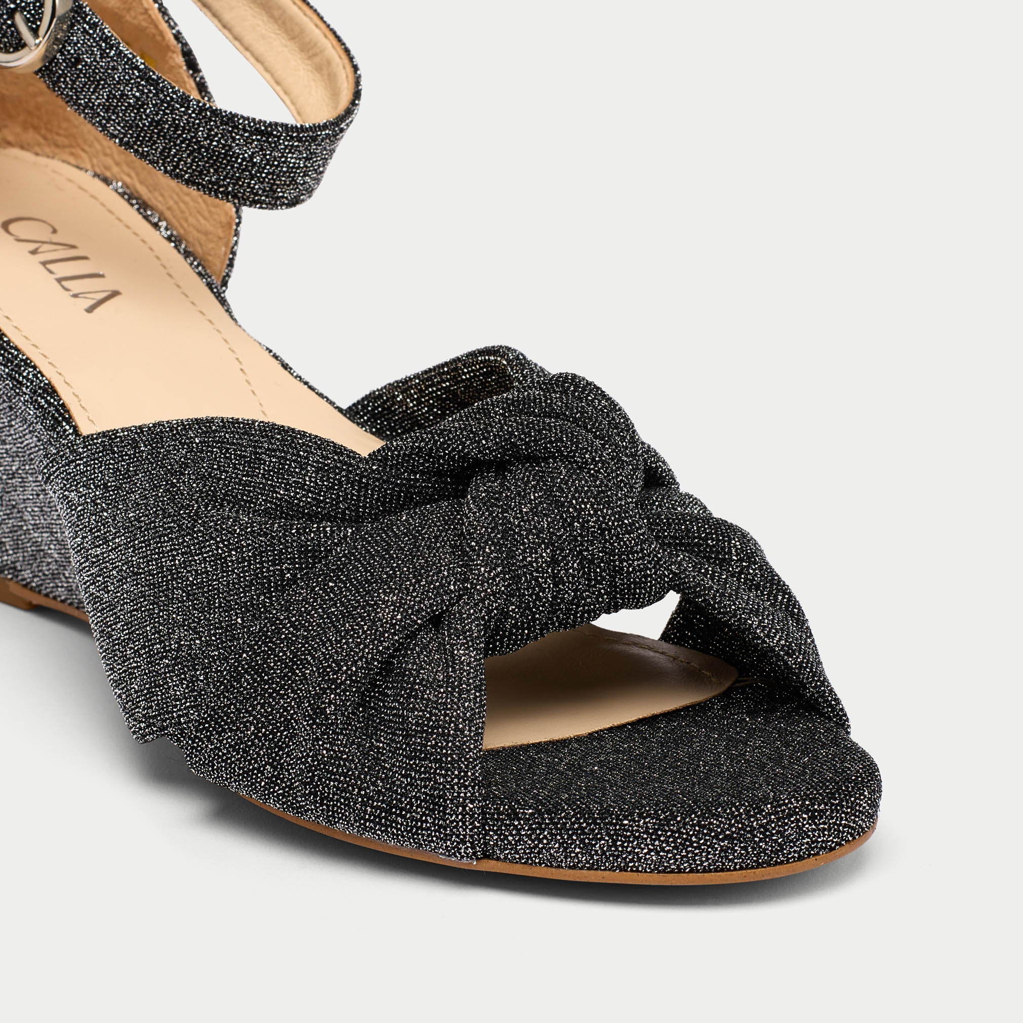 Harper - Black Sparkle Wedges - Image 3