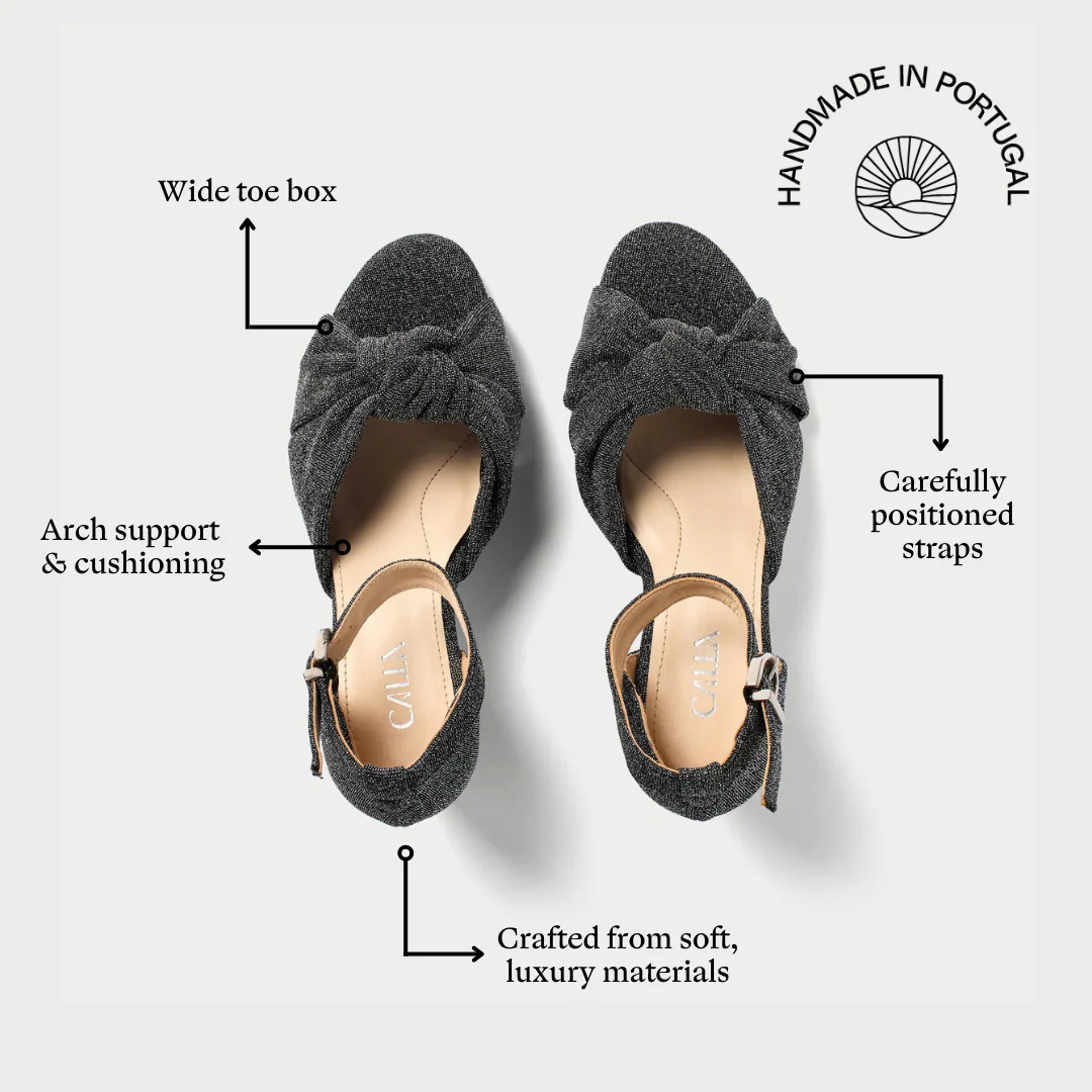 Harper - Black Sparkle Wedges - Image 4
