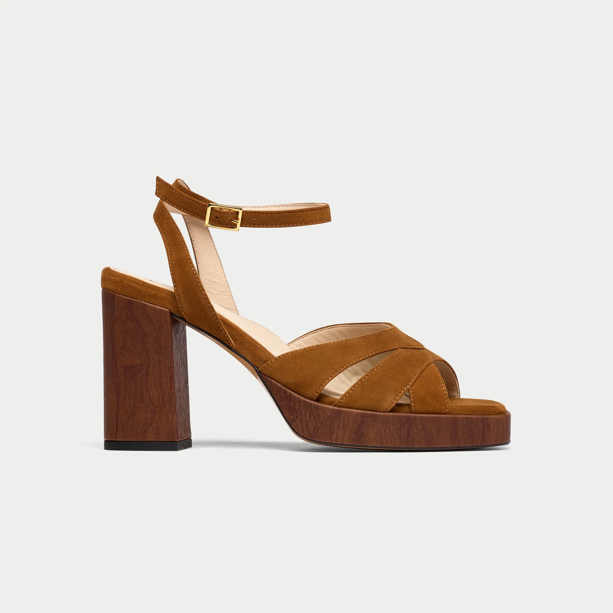 Heather - Tan Suede Block Heels - Image 2