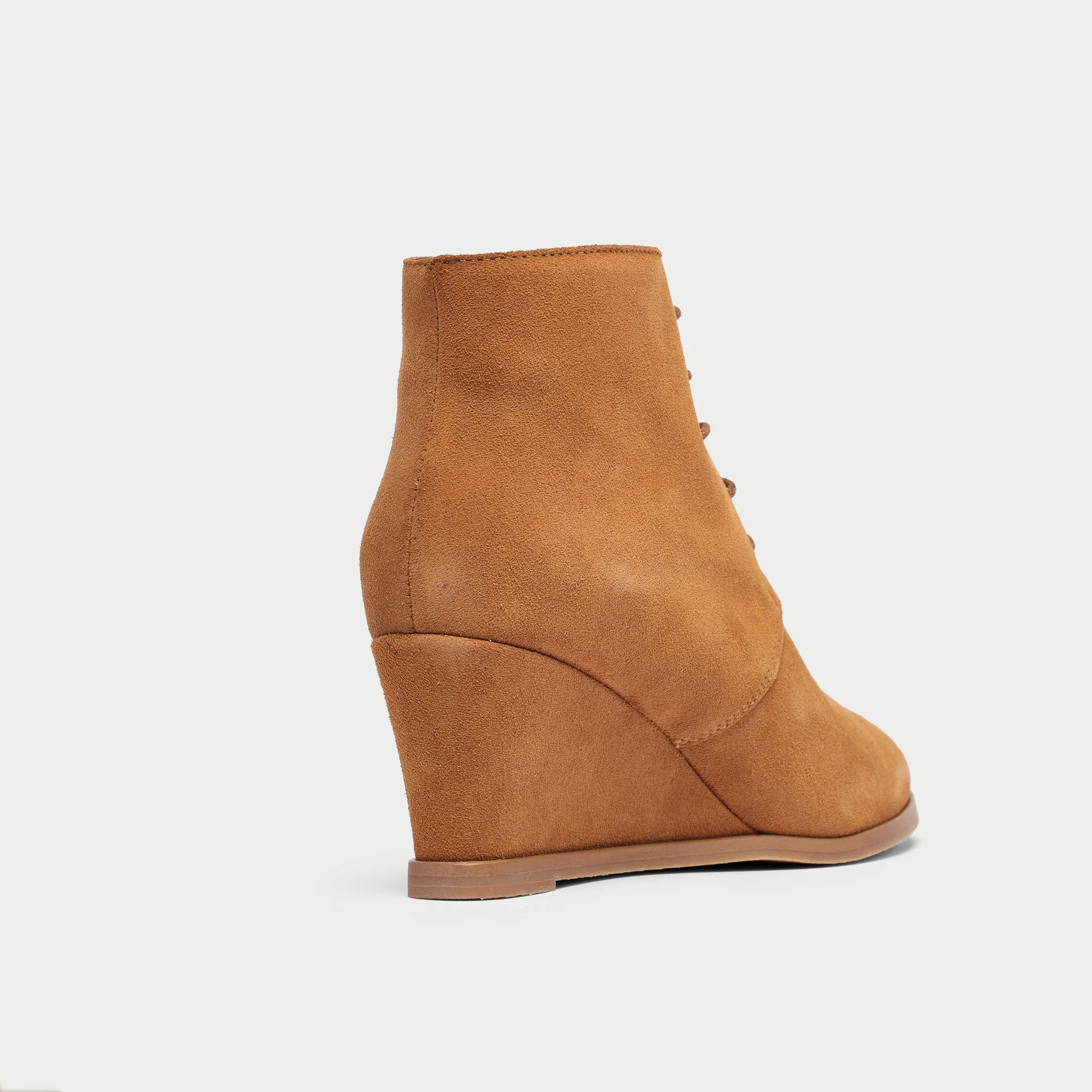 Louise - Beige Suede Wedge Boots - Image 3