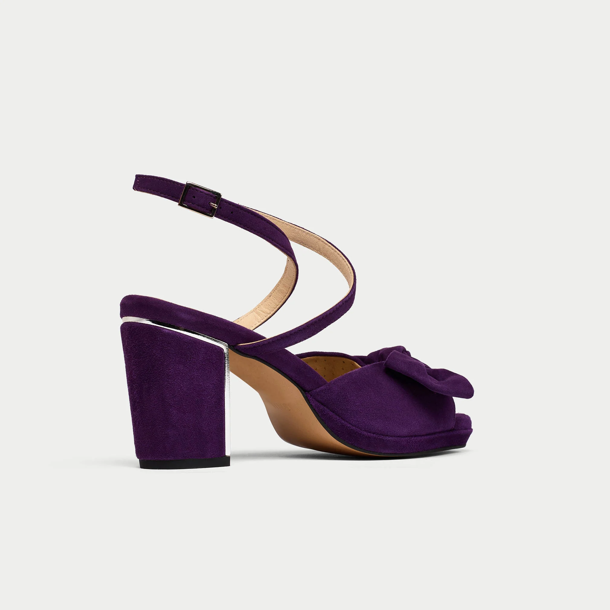 Lydia - Plum Suede Block Heels - Image 11