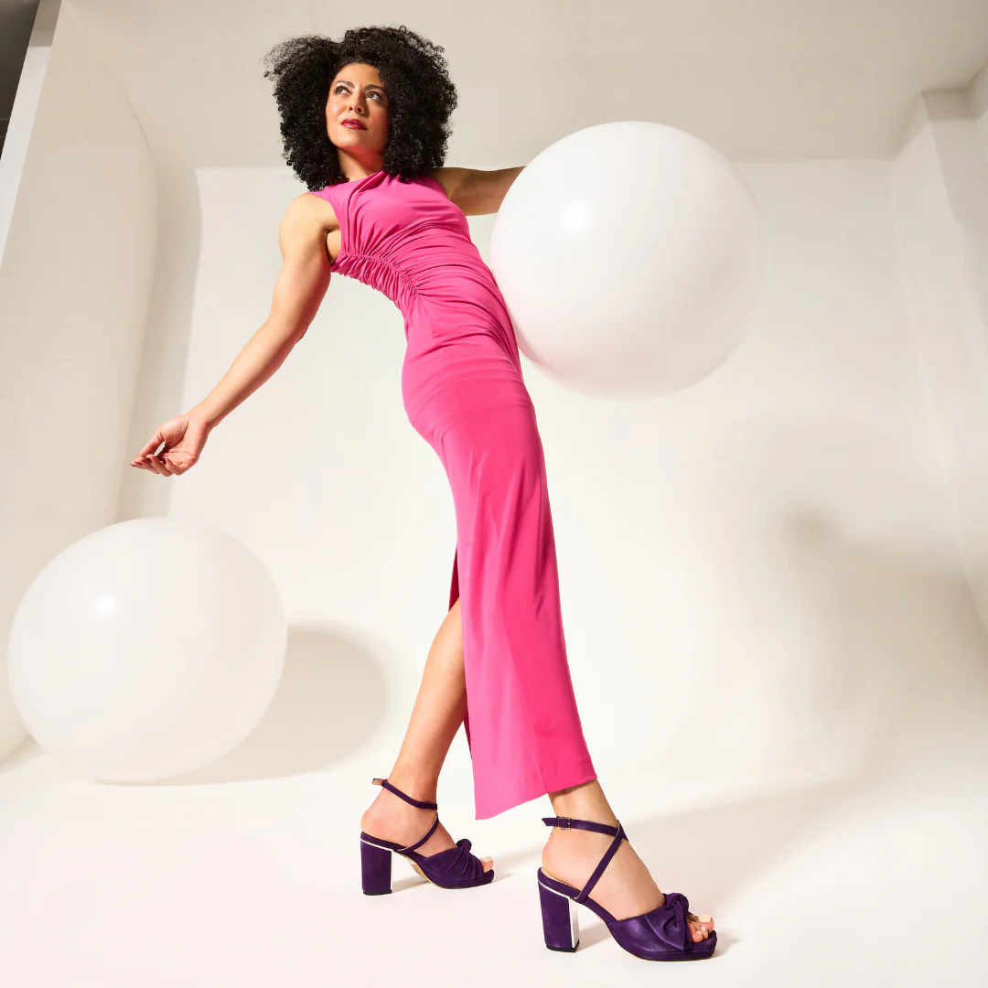 Lydia - Plum Suede Block Heels - Image 5
