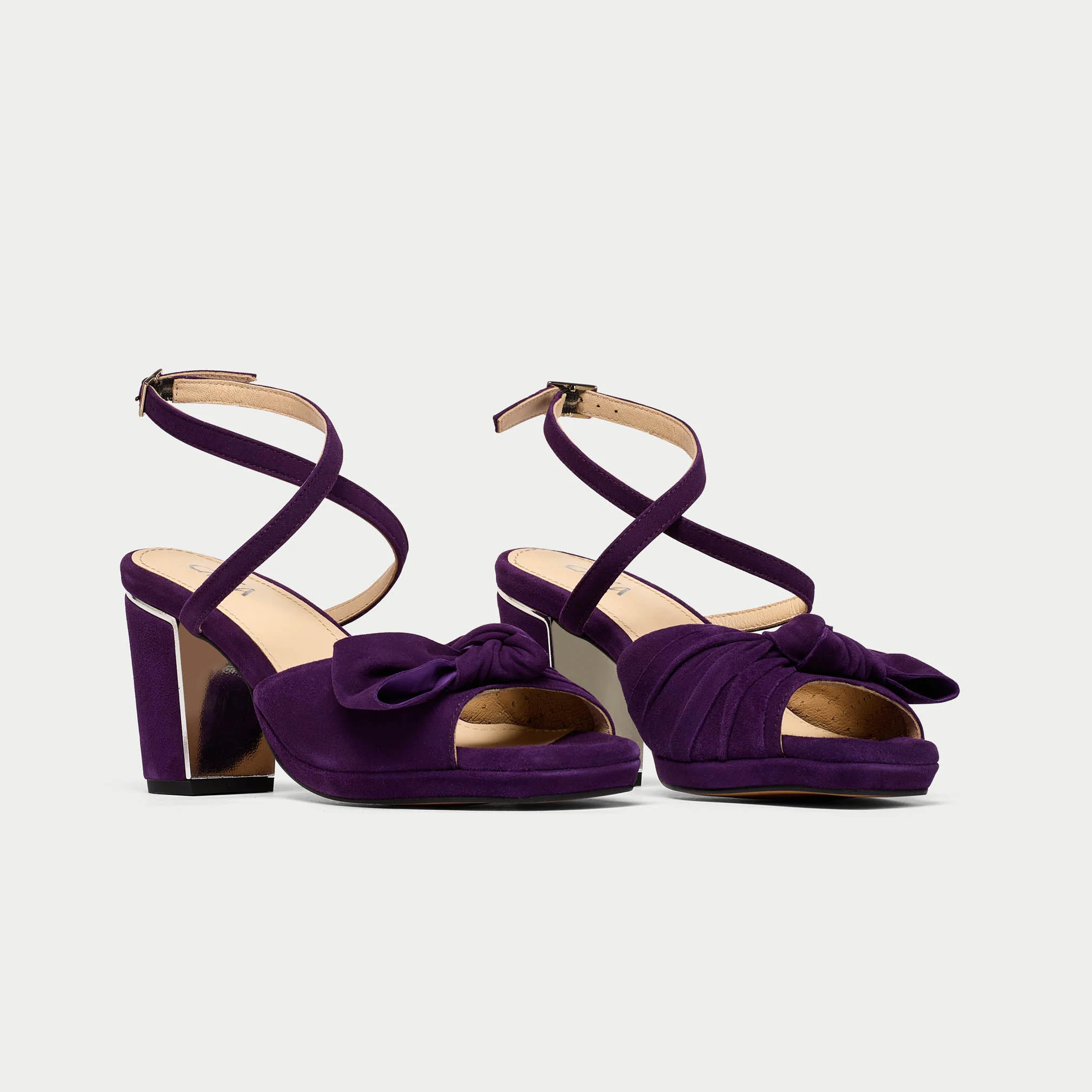 Lydia - Plum Suede Block Heels - Image 6