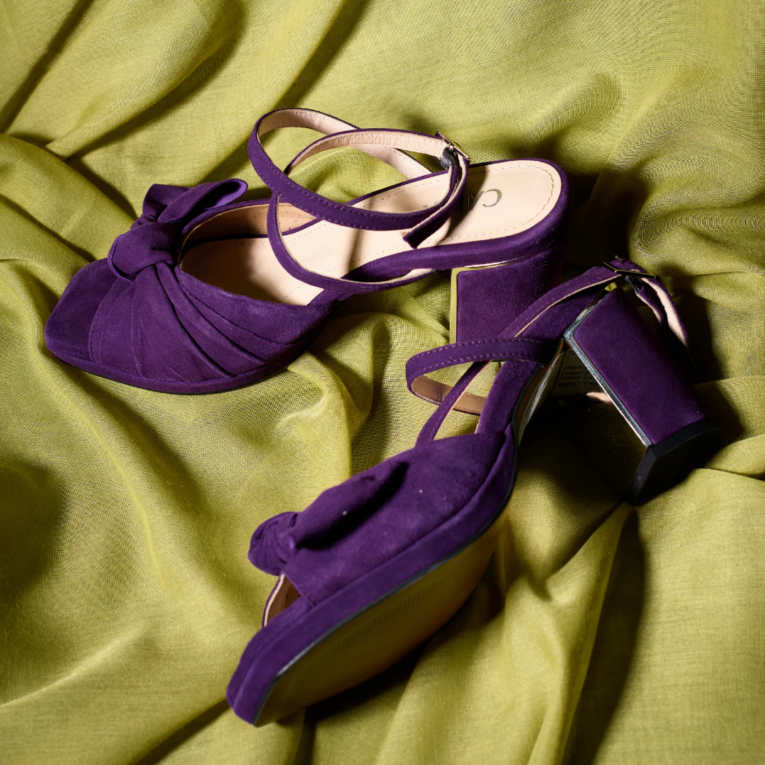 Lydia - Plum Suede Block Heels - Image 7