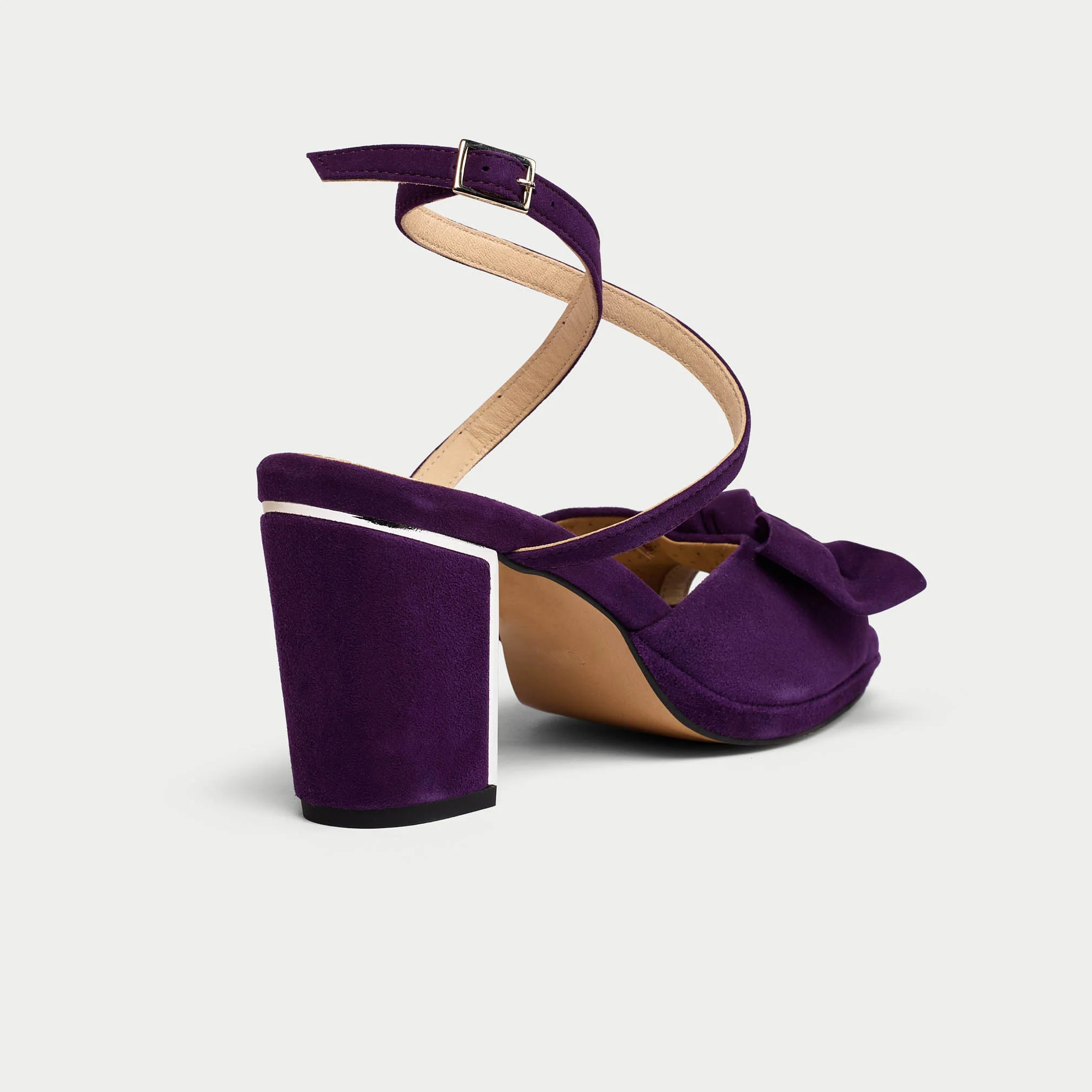 Lydia - Plum Suede Block Heels - Image 8